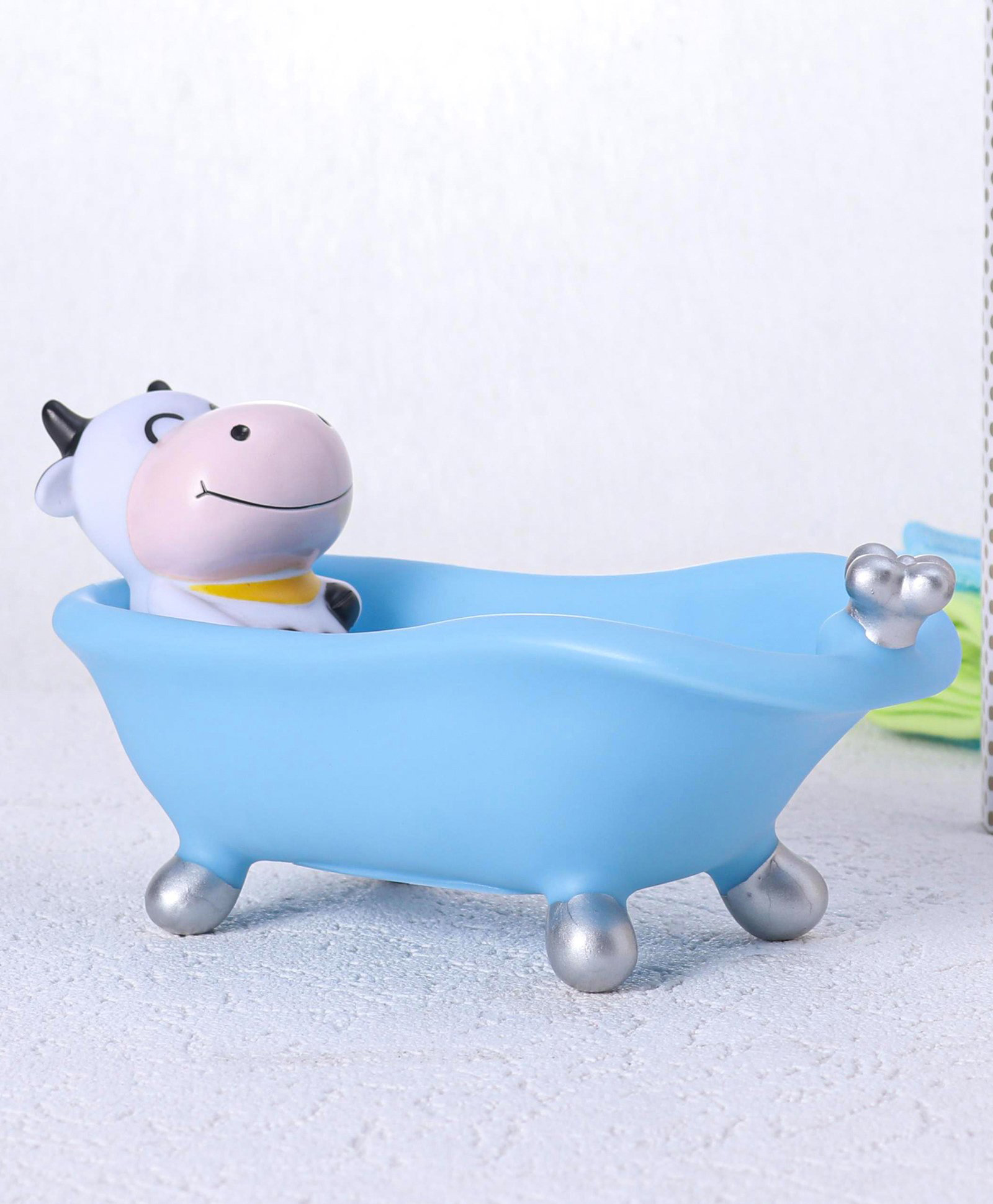 Babyhug Bathtub Shape Soap Dish Cow Design - Blue-image-19