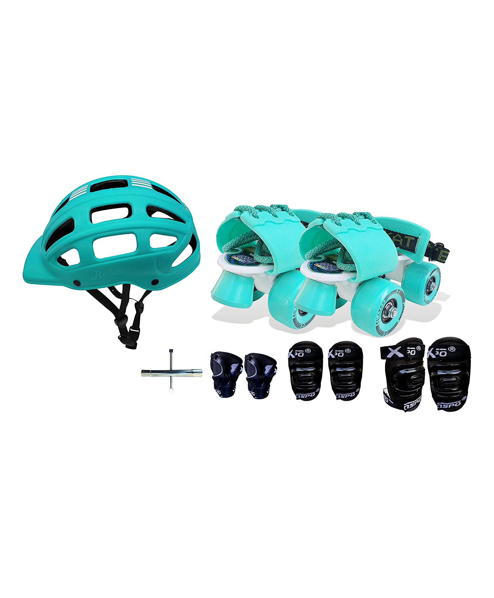 Jaspo Junior Pro Adjustable Roller Skates Combo - Blue-picture-12