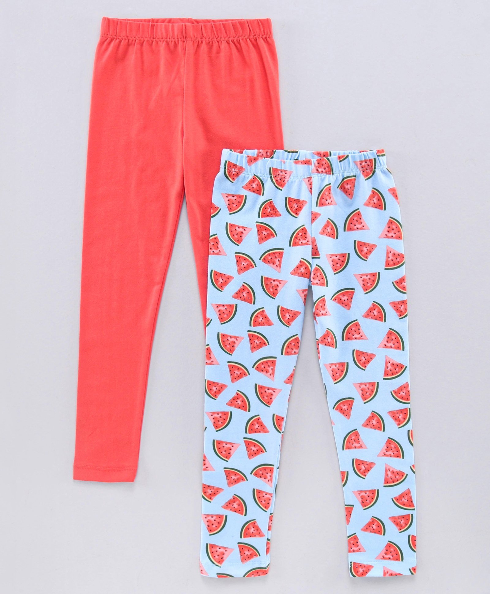 Pspeaches Pack Of 2 Watermelon Print Leggings Set- Blue-image-5