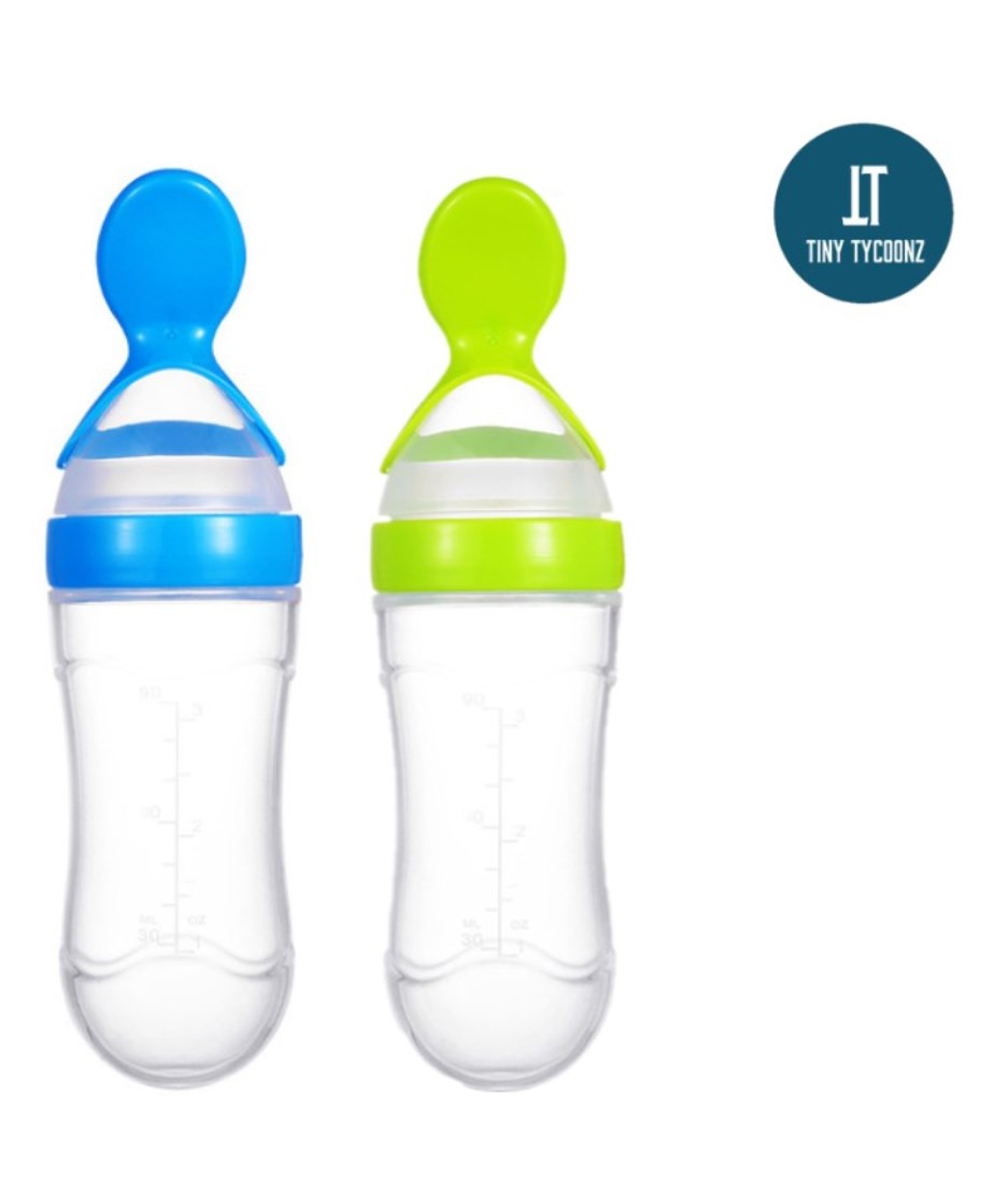 Tiny Tycoonz Silicone Squeezy Food Feeder Bottle Pack Of 2 Multicolor - 90 ml Each-picture-3
