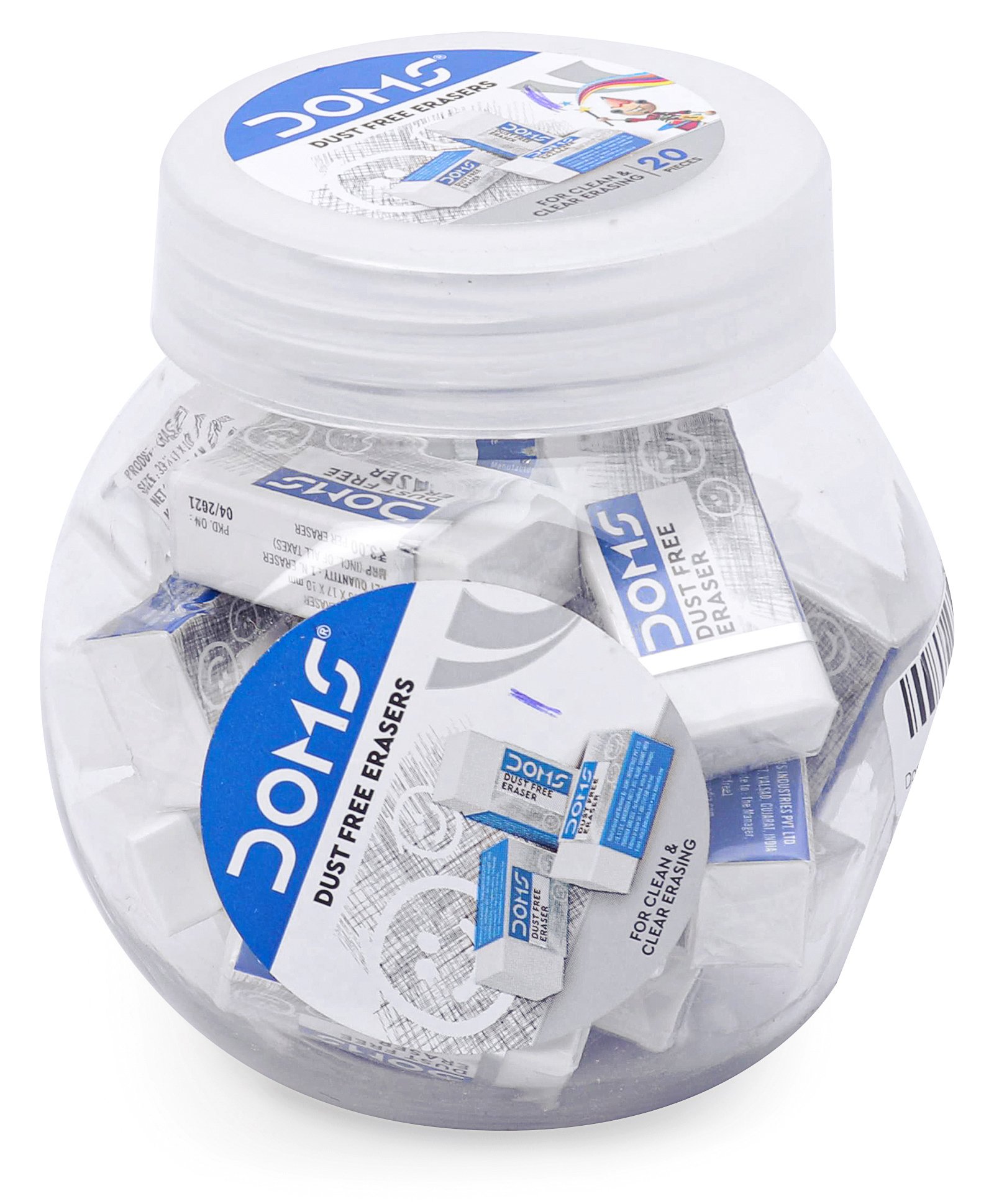 Doms Dust Free Eraser - 20 Pieces In One Jar-picture-41