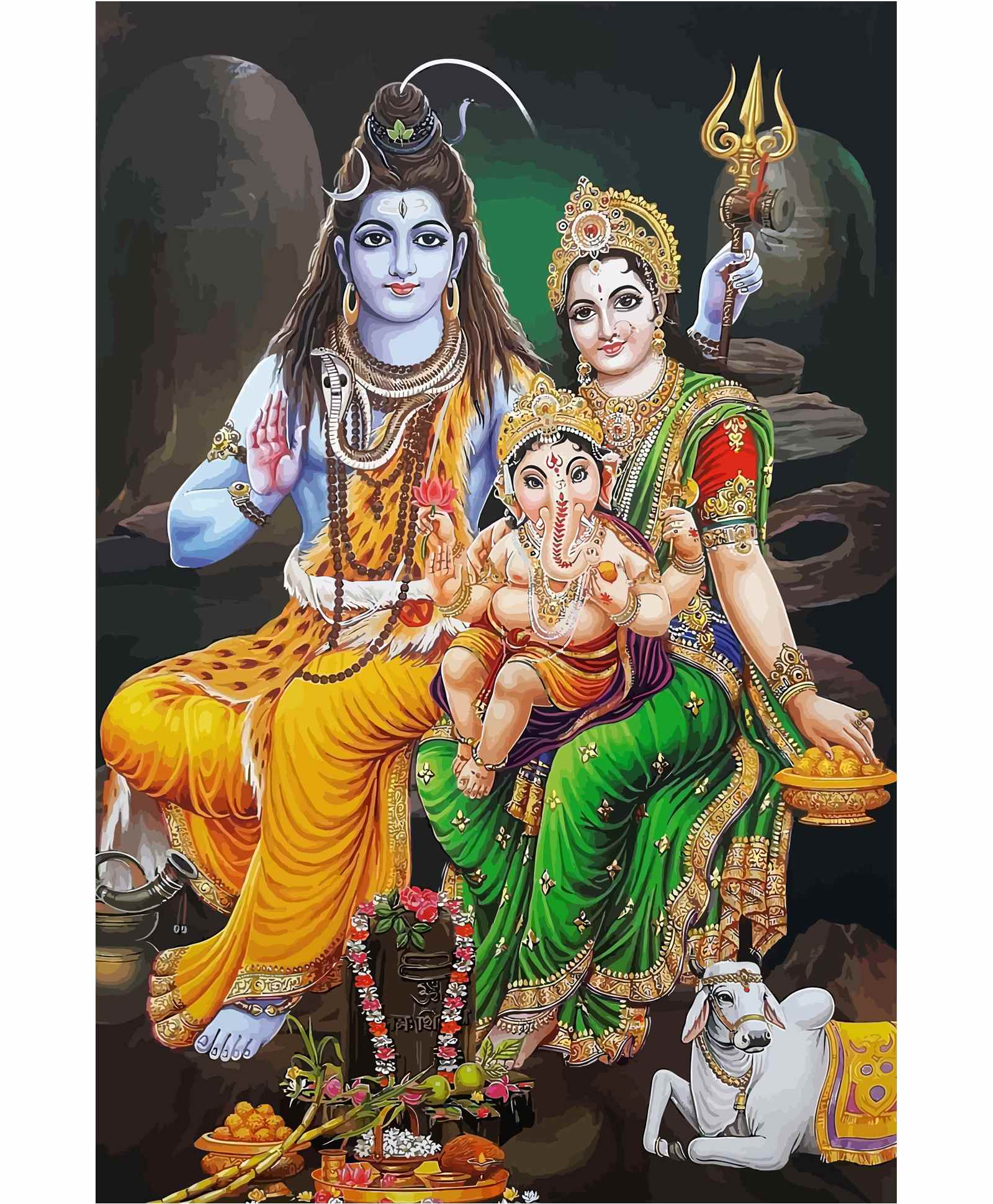 WENS Lord Shiva Family Theme Self Adhesive Wall Poster - Multicolor Online  in India, Buy at Best Price from  - 9732251