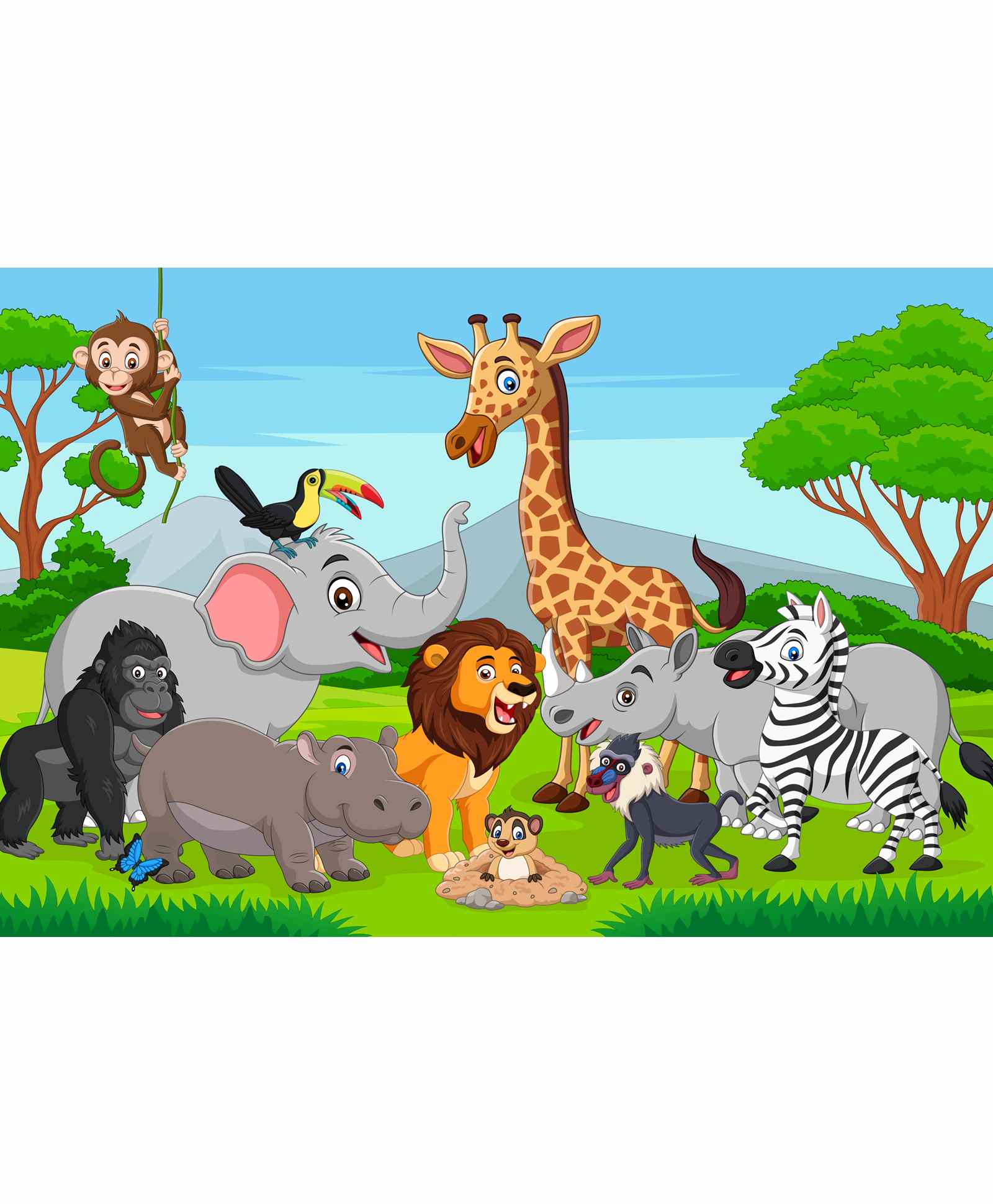 WENS Animal Theme Self Adhesive Wall Poster - Multicolor-picture-22