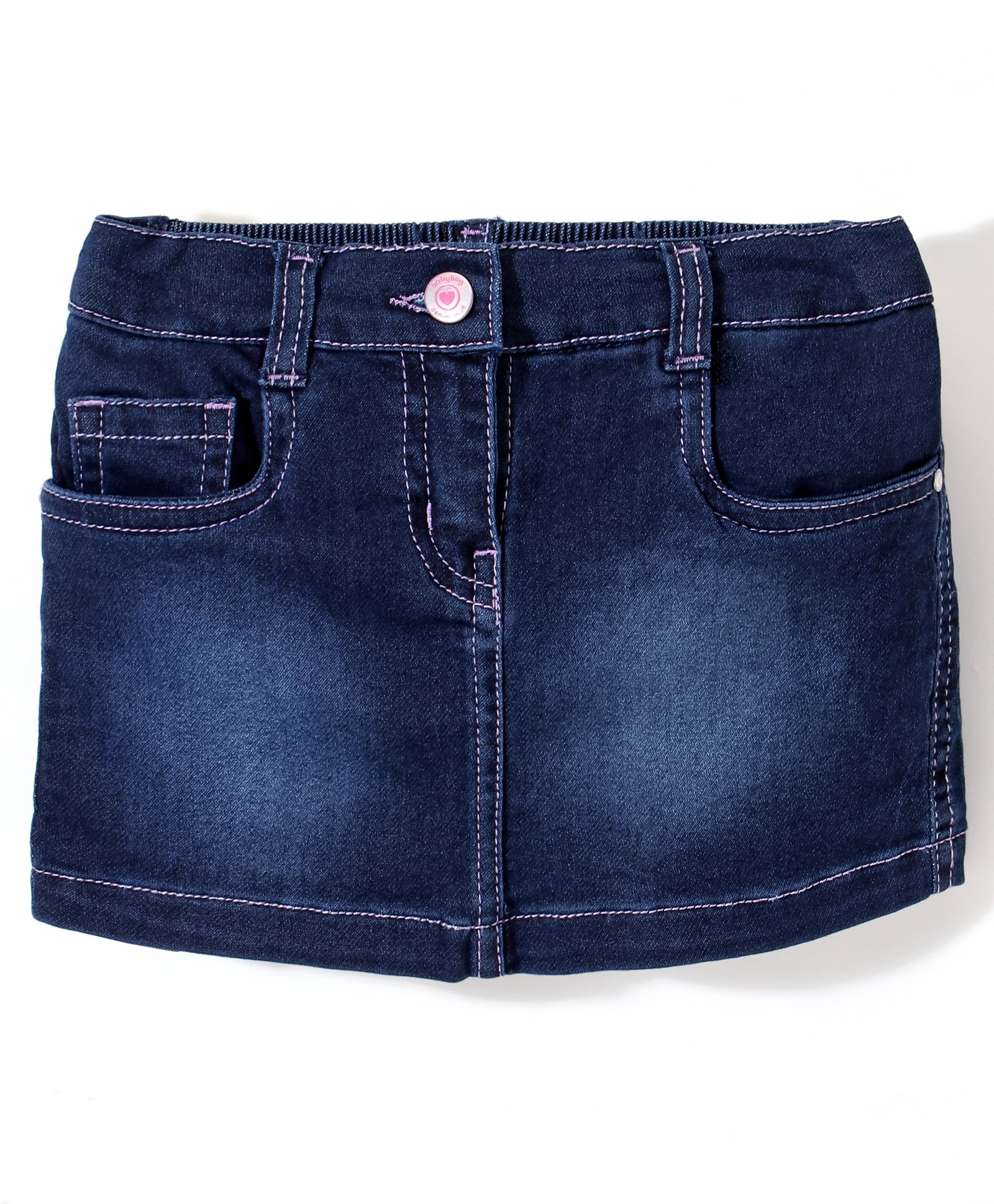 Babyhug Mid Thigh Corduroy Skirt Floral Embroidery - Fuchsia-image-22