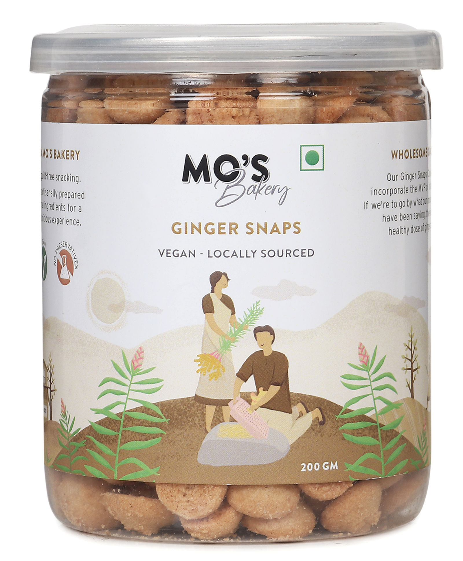 Mo's Ginger Snaps Vegan 100% Natural & Preservatives Free - 200 g-picture-19