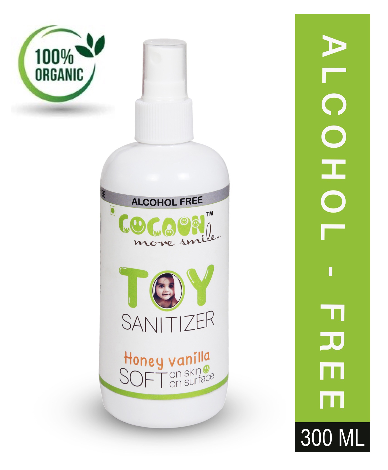 COCOON ORGANICS 100% Organic Alcohol Free Multi purpose Honey Vanilla Fragrance Toy Sanitizer - 300 ml-picture-15