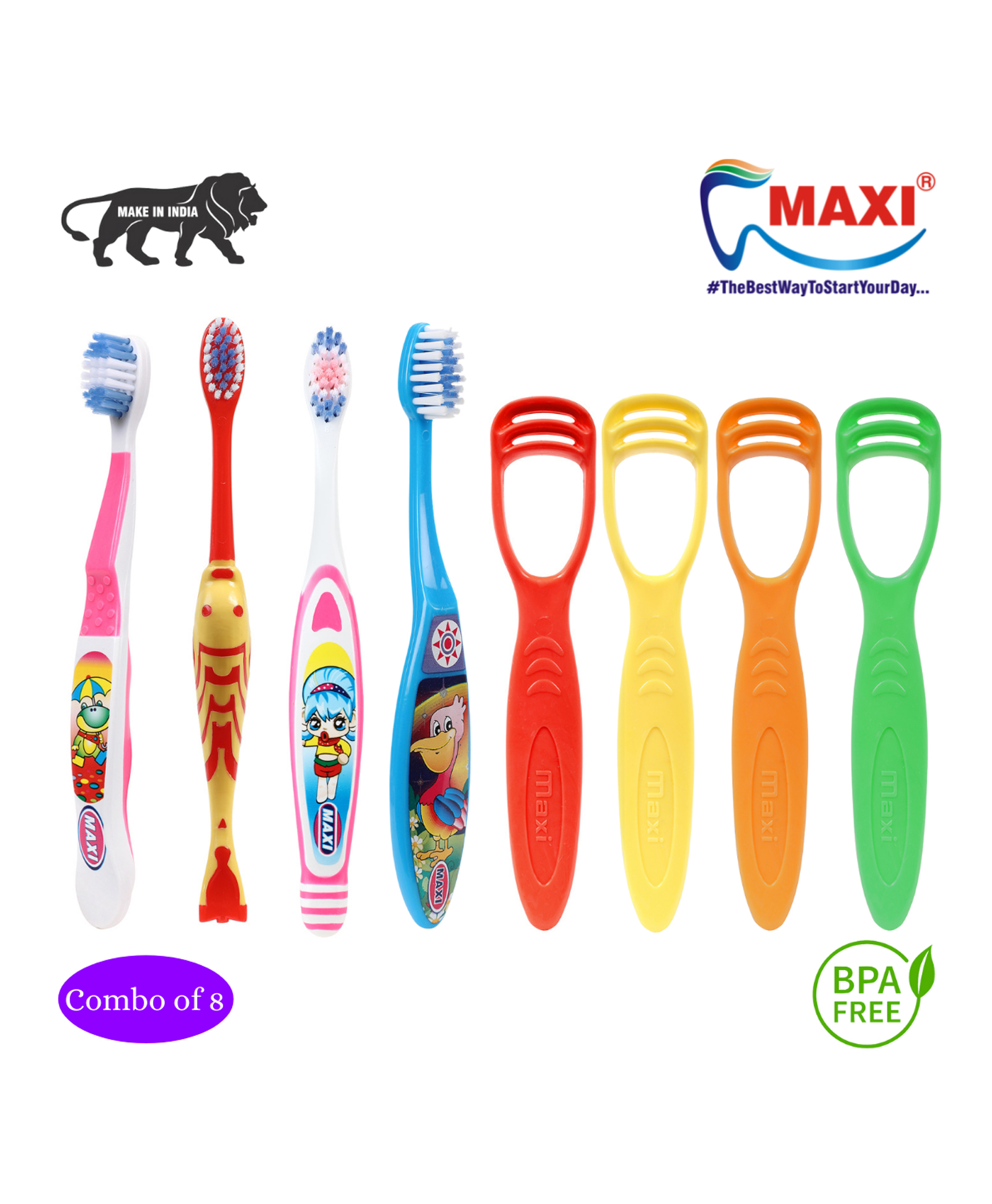 MAXI Junior Oral Care Combo Pack of 8 - Multicolor-image-13