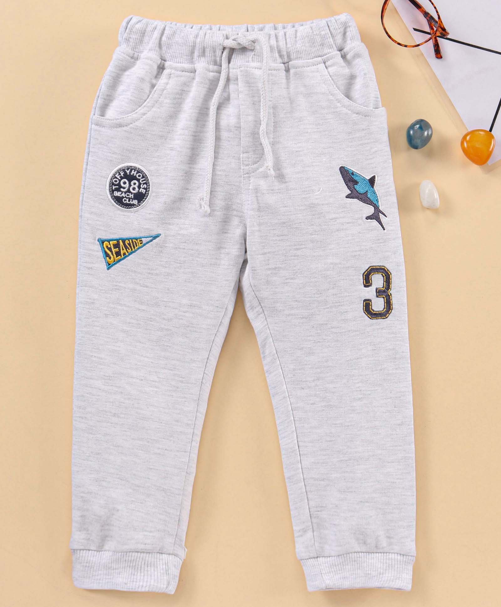ToffyHouse Full length Fleece Joggers - Grey-picture-24