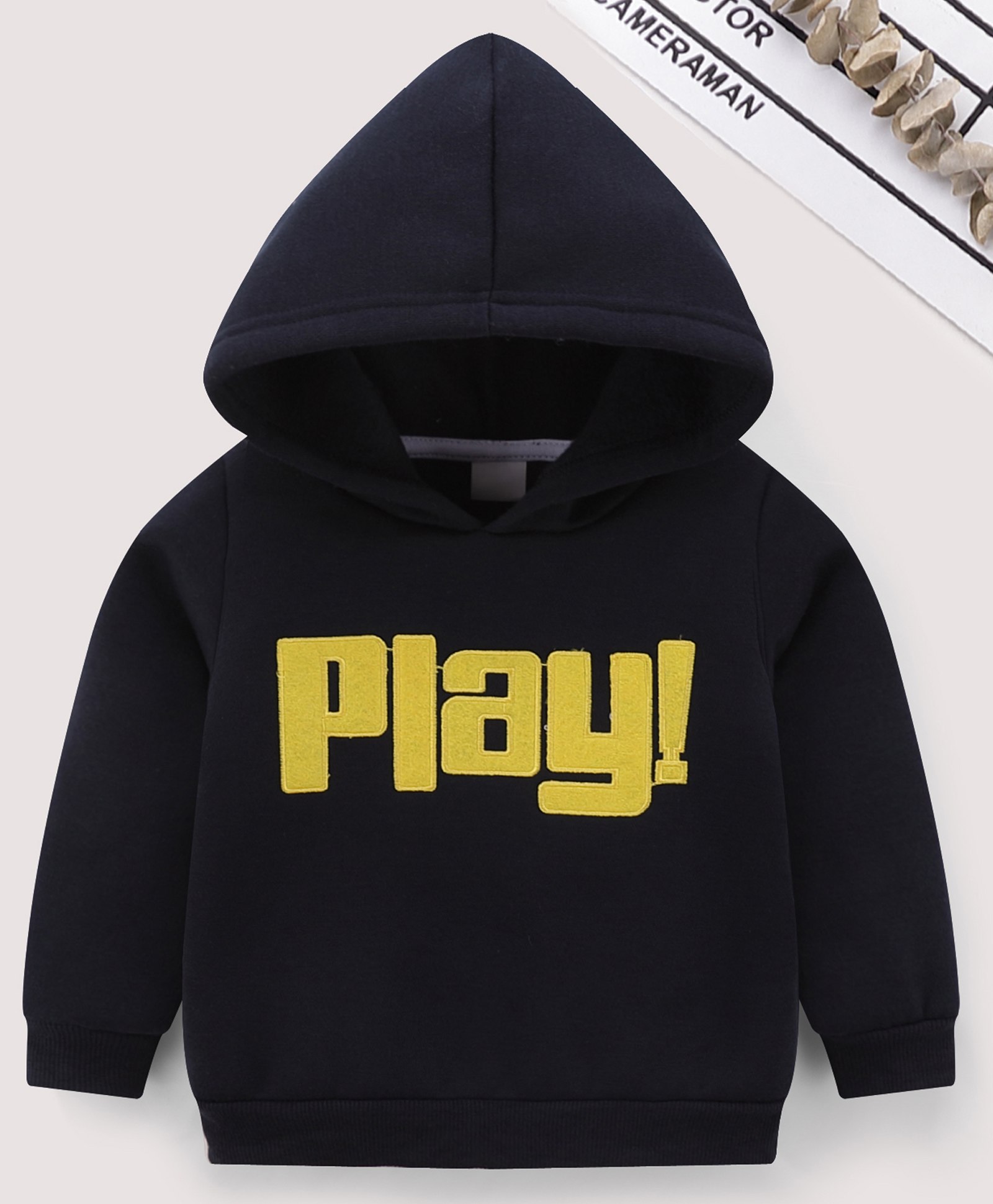 Kookie Kids Full Sleeves Hooded Sweatshirt Play Embroidery - Navy Blue-image-41