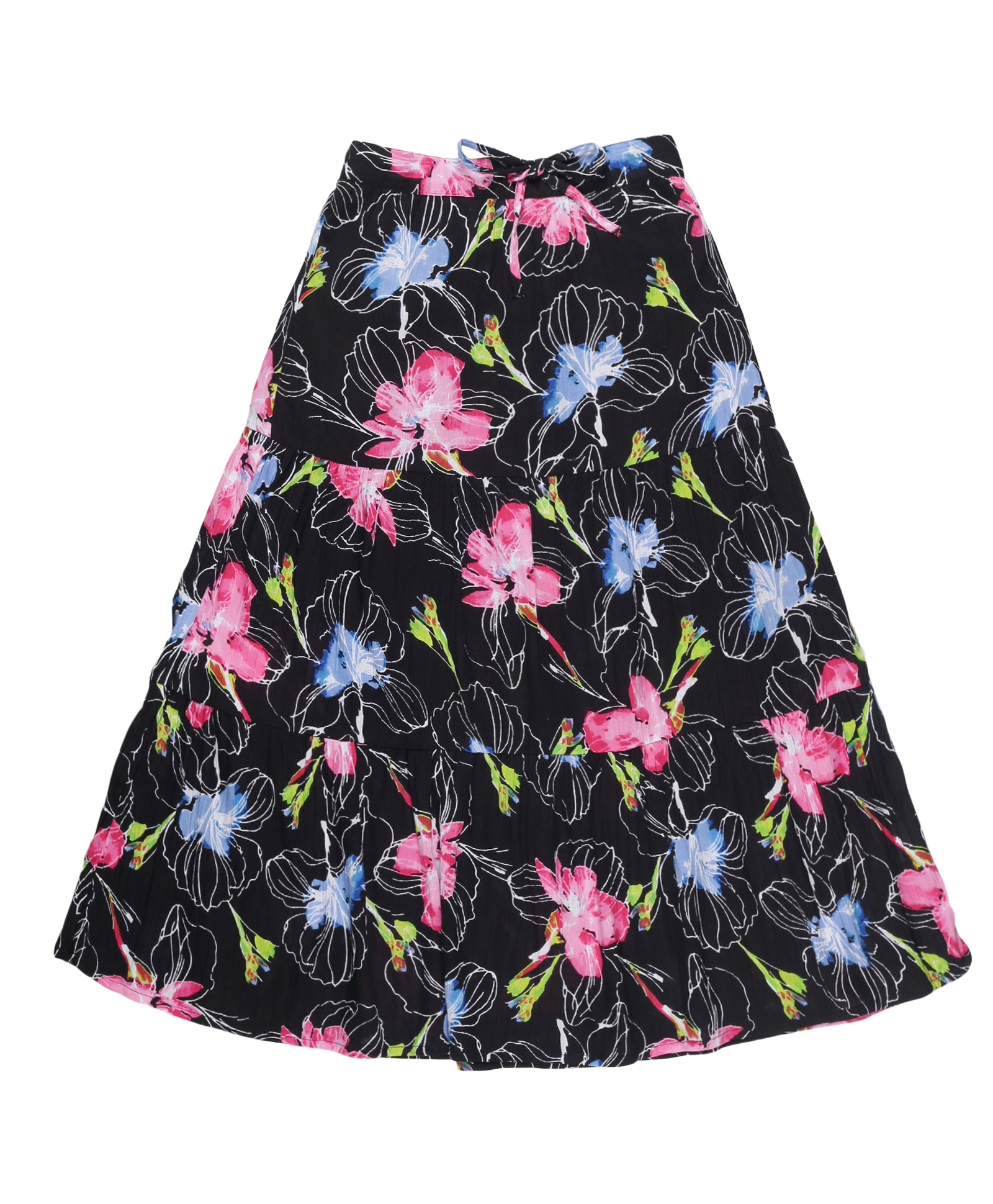 Young Birds Floral Print Skirt - Black-picture-23