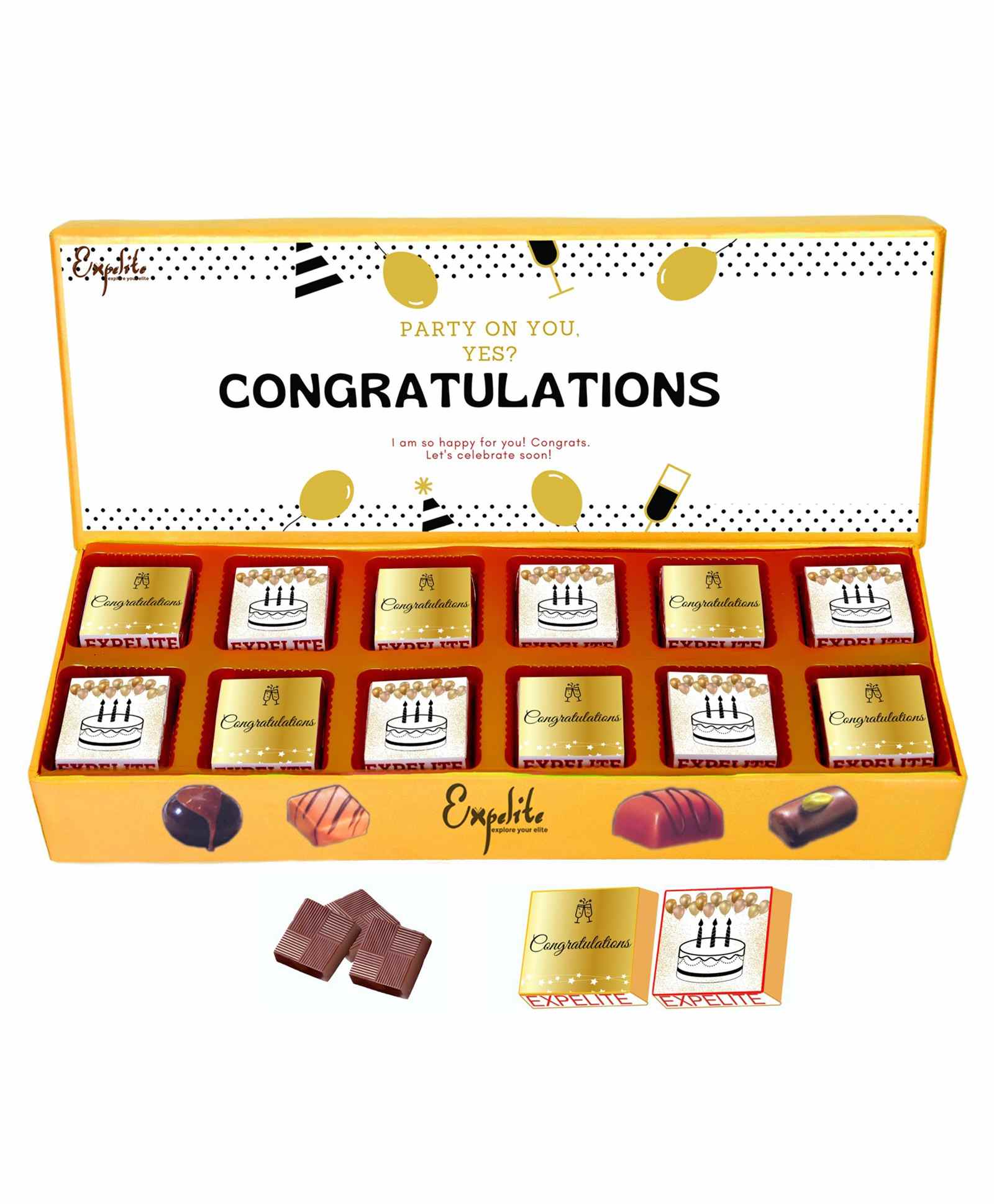 Expelite Congratulations Chocolate Gift Box - 200gm-image-13