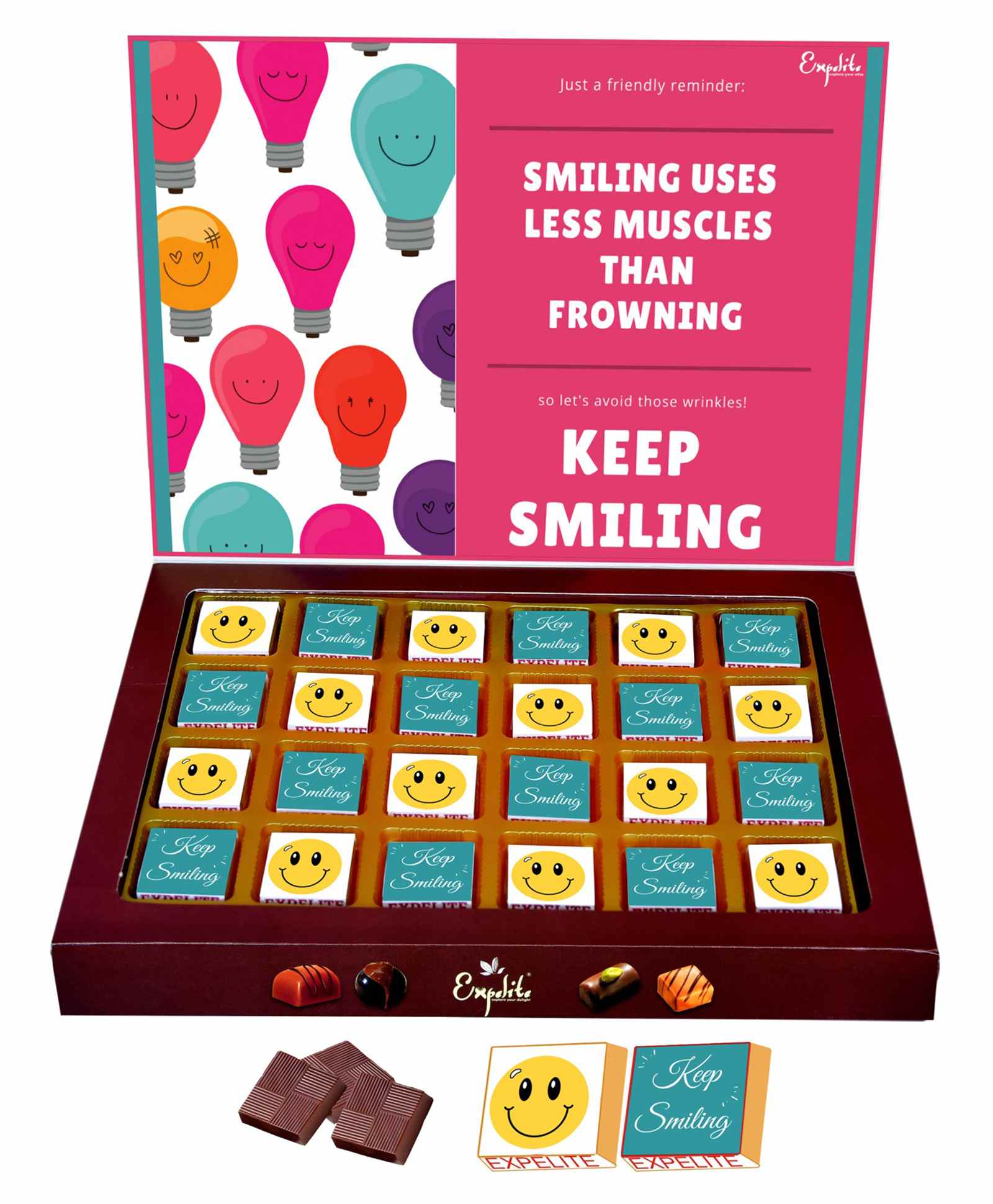 Expelite Keep Smiling Chocolate Gift Box - 400 gm-image-36
