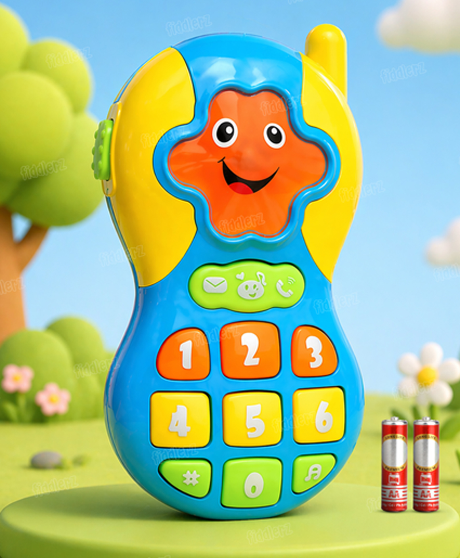 Fiddlerz Music Mobile Baby Cell Phone With Lights & Soft Sound Musical Early Learning Educational Toy Pack of 1 - Multicolor (Color May Vary)-image-43