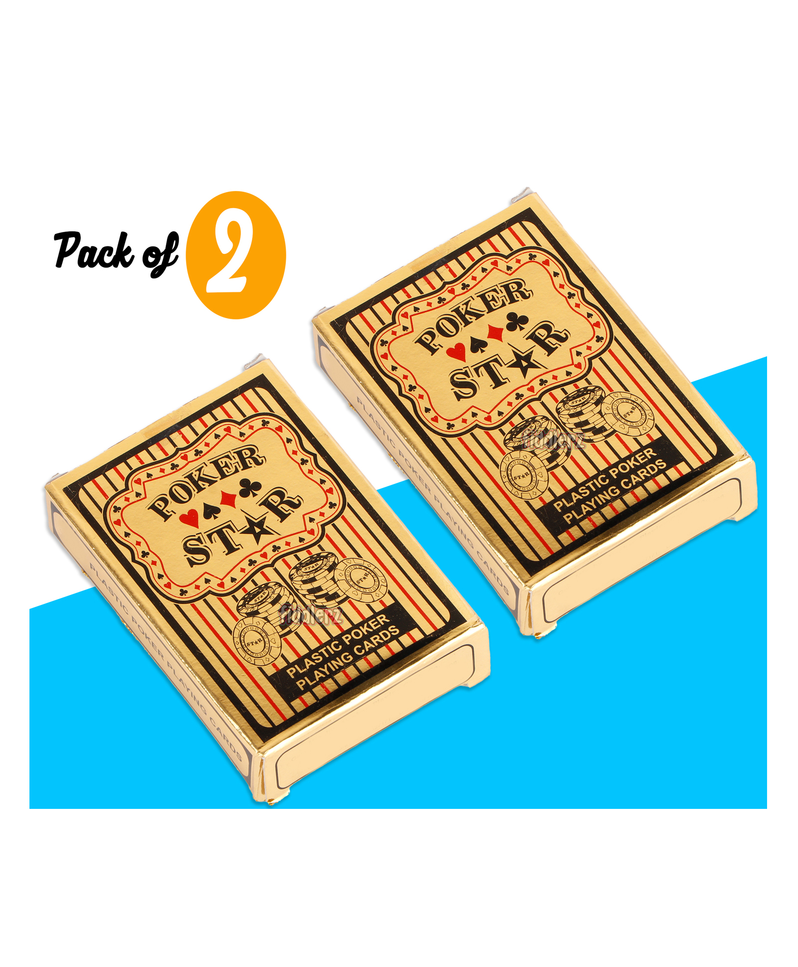 Fiddlerz Poker Standard Playing Cards Set Pack of 2 - Multicolor-image-6