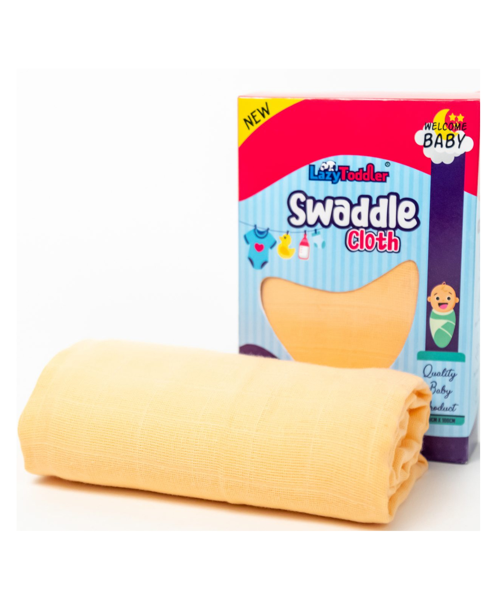 LazyToddler Organic Cotton Muslin Extra Large Swaddle - Orange-picture-17