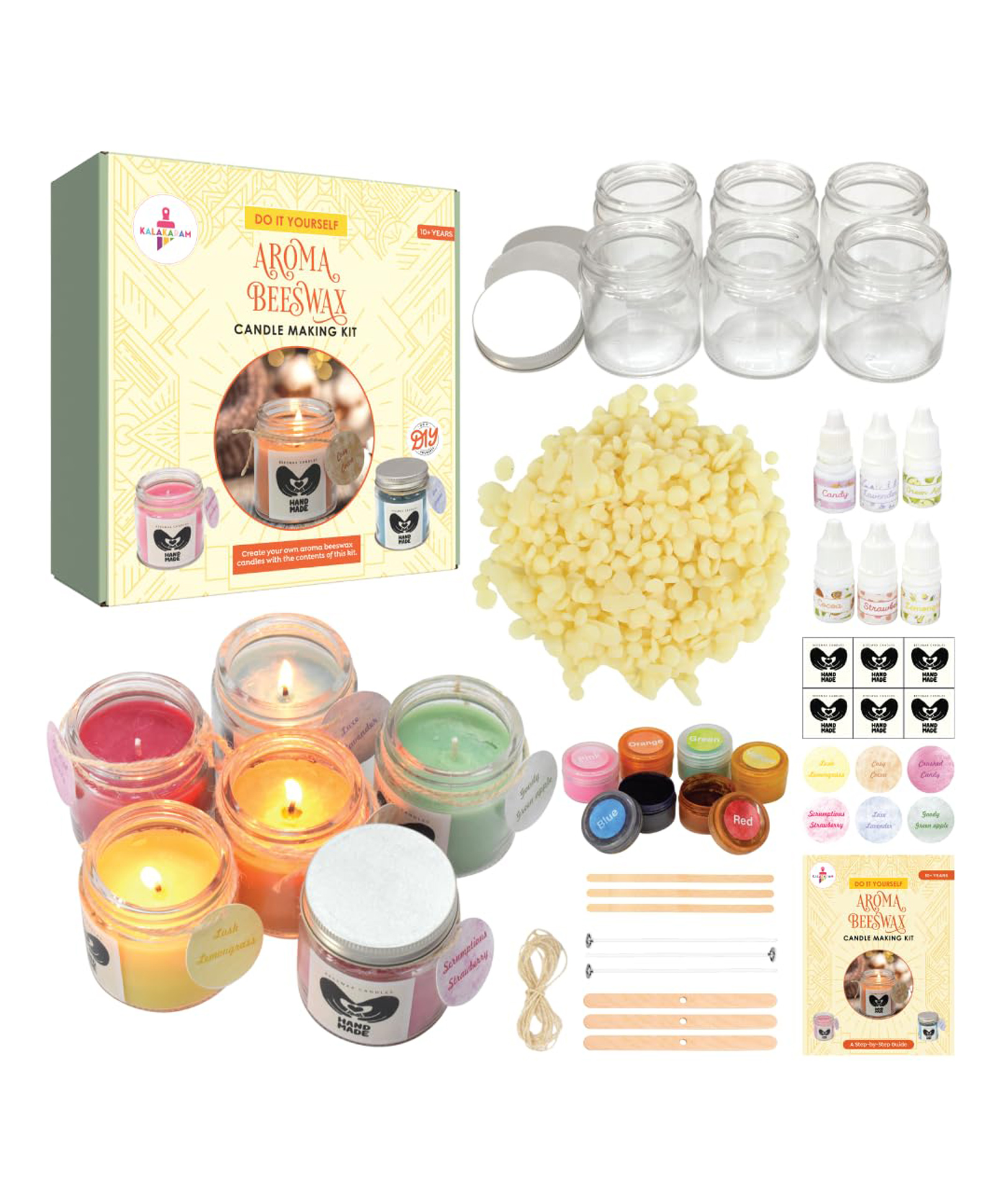 Kalakaram  Pure and Natural Beeswax Aroma Candle Making Kit - Multicolor-picture-17