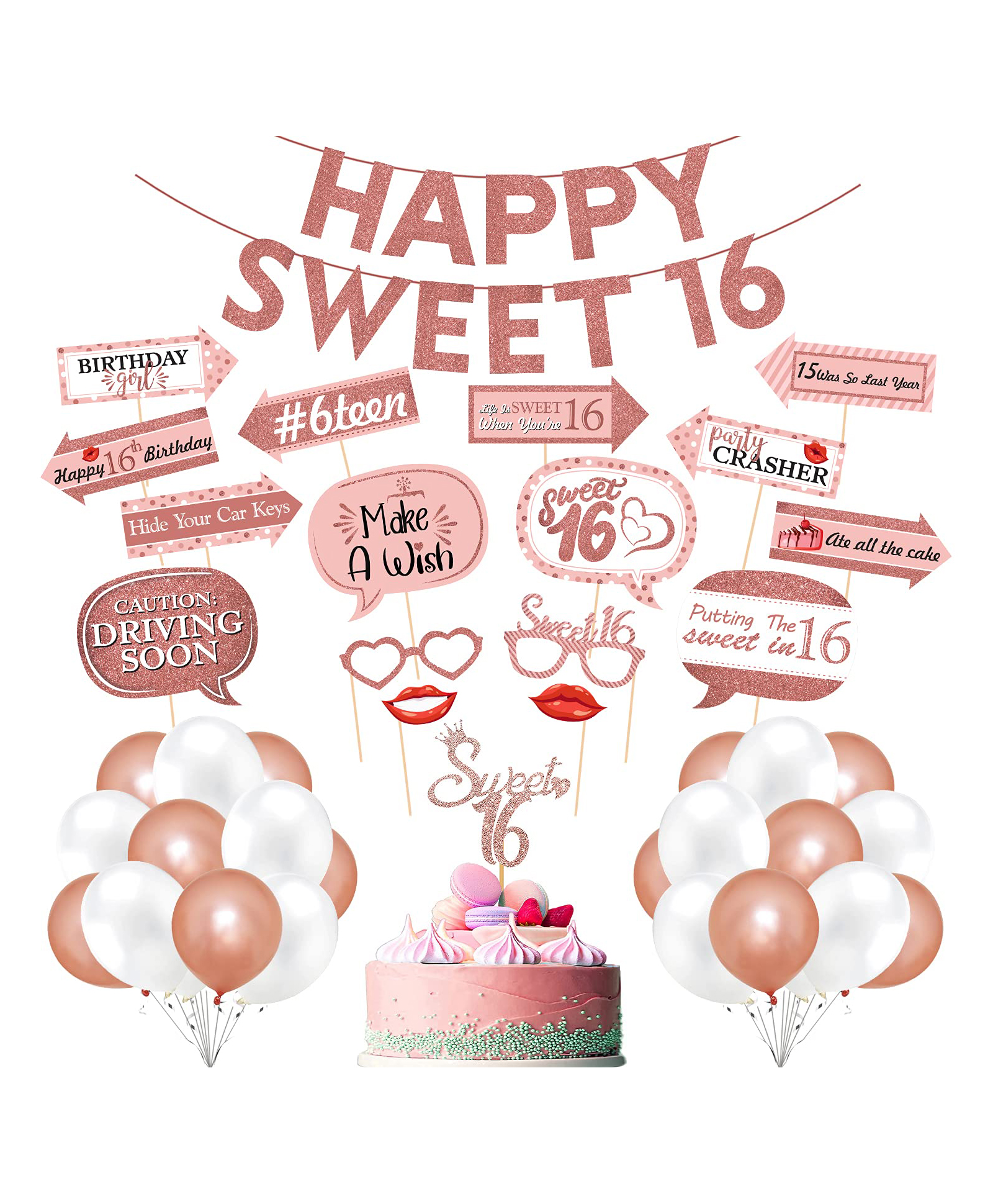 Zyozi 16th Birthday Decorations Rose Gold Pack Of 43 Online In India Buy At Best Price From Firstcry Com