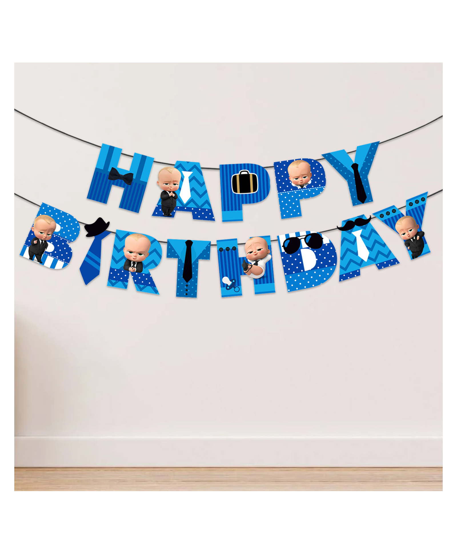 Zyozi Boss Baby Birthday Banner Blue - Length 120 cm-image-38
