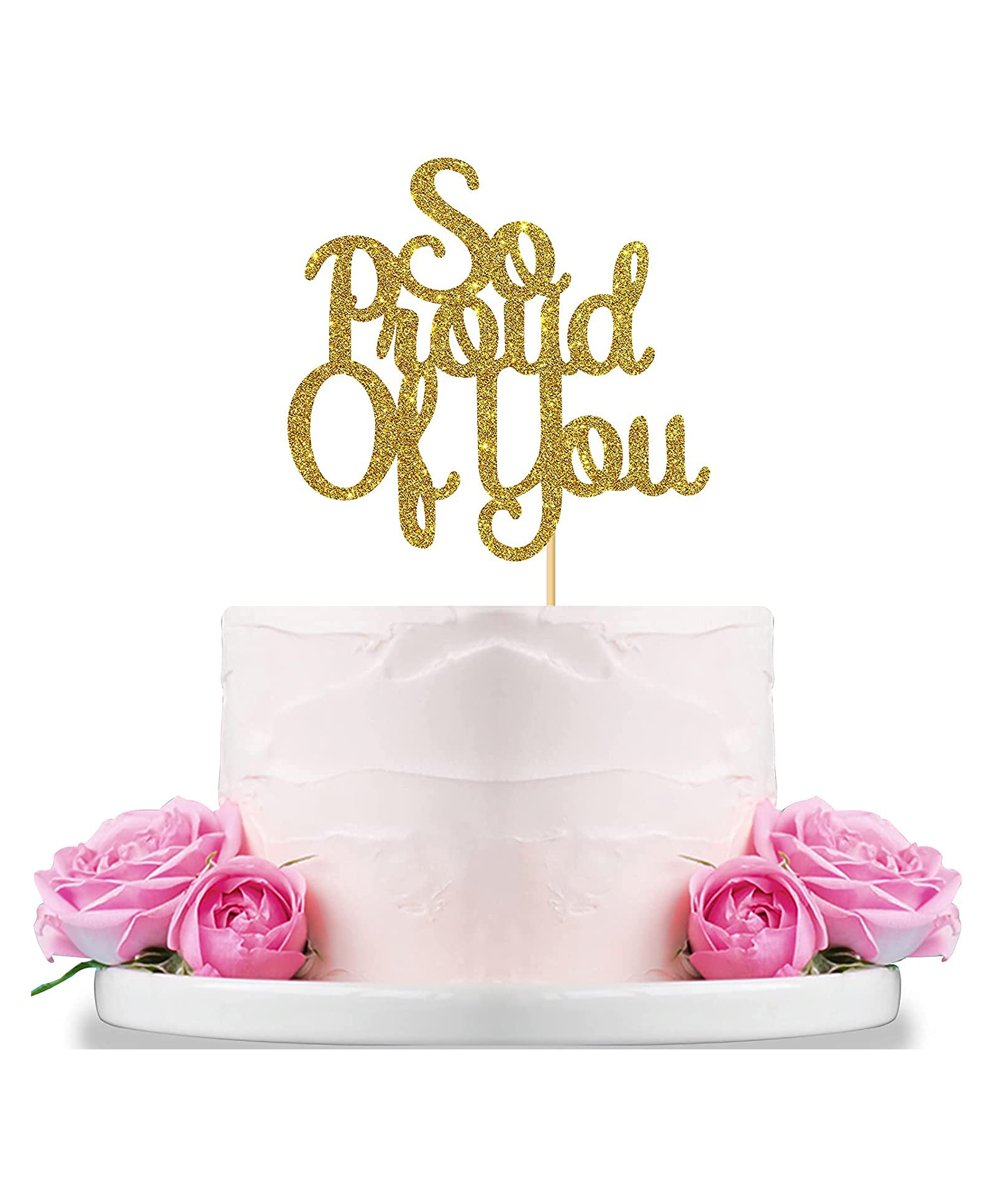 Zyozi So Proud of You Glitter Cake Topper - Golden-image-41