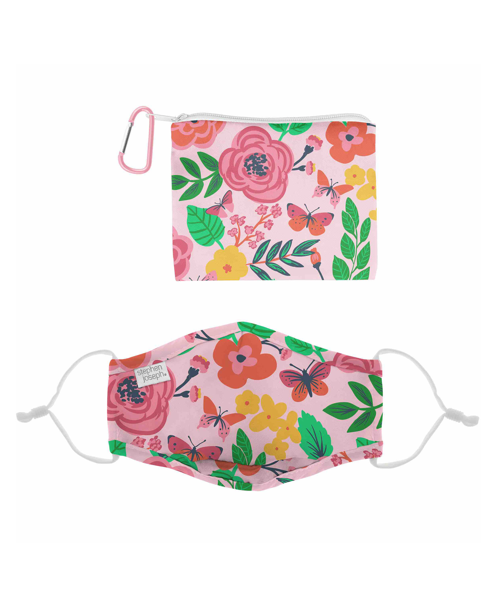 Stephen Joseph Adjustable Face Mask With Storage Pouch - Pink-image-11