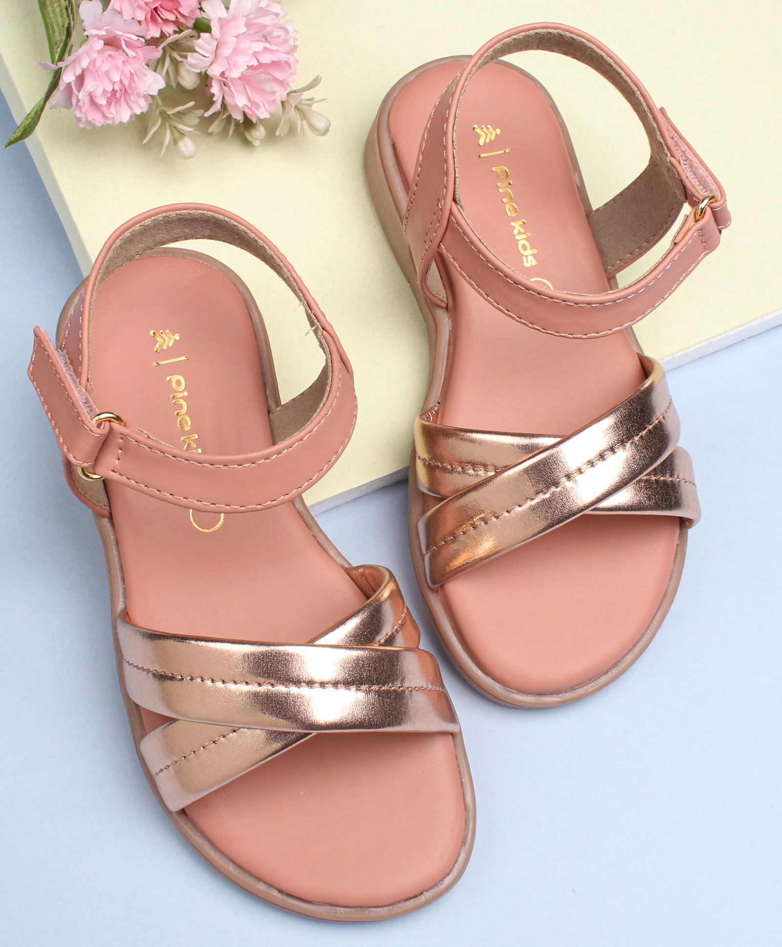 Pine Kids Party Wear Sandals - Rose Pink-picture-42
