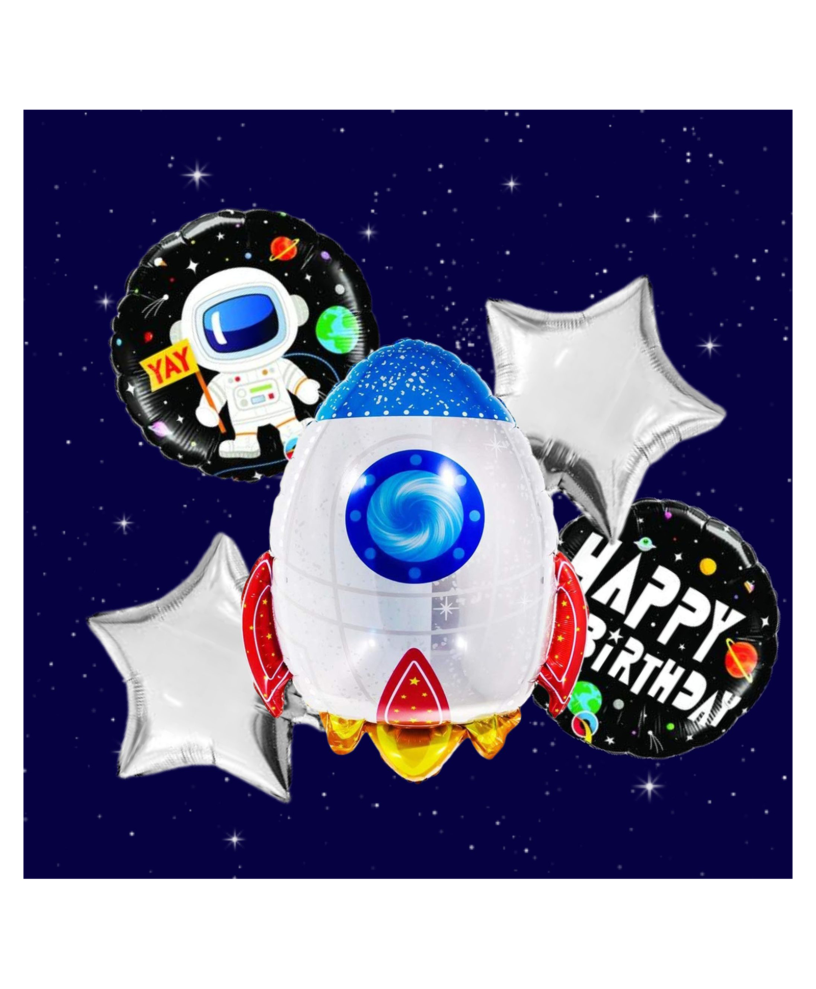 Party Anthem Space Rocket Themed Balloon Set Multicolour - Pack of 5-image-14