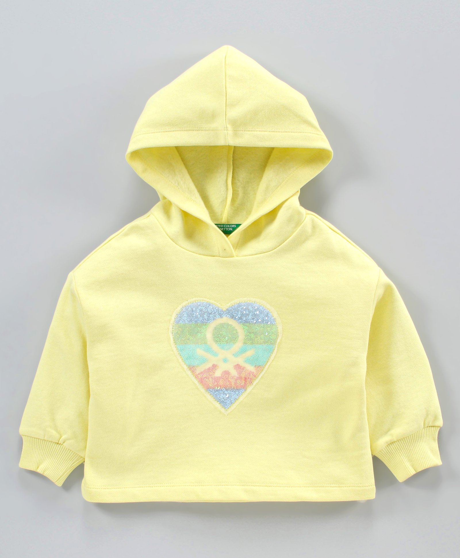 UCB Full Sleeve Hoodie Heart Sequins - Lemon Yellow-picture-21