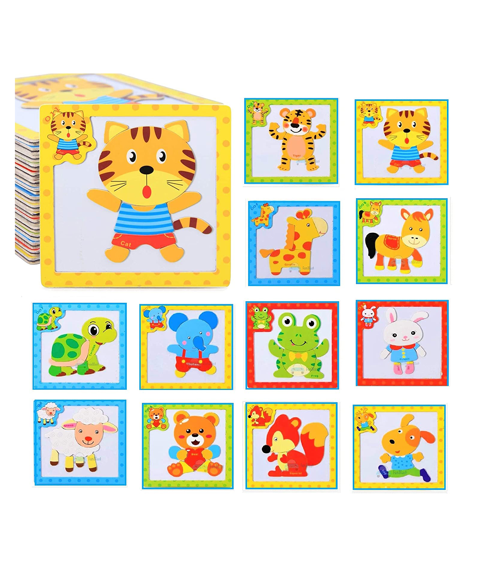 wooden magnetic animal puzzle