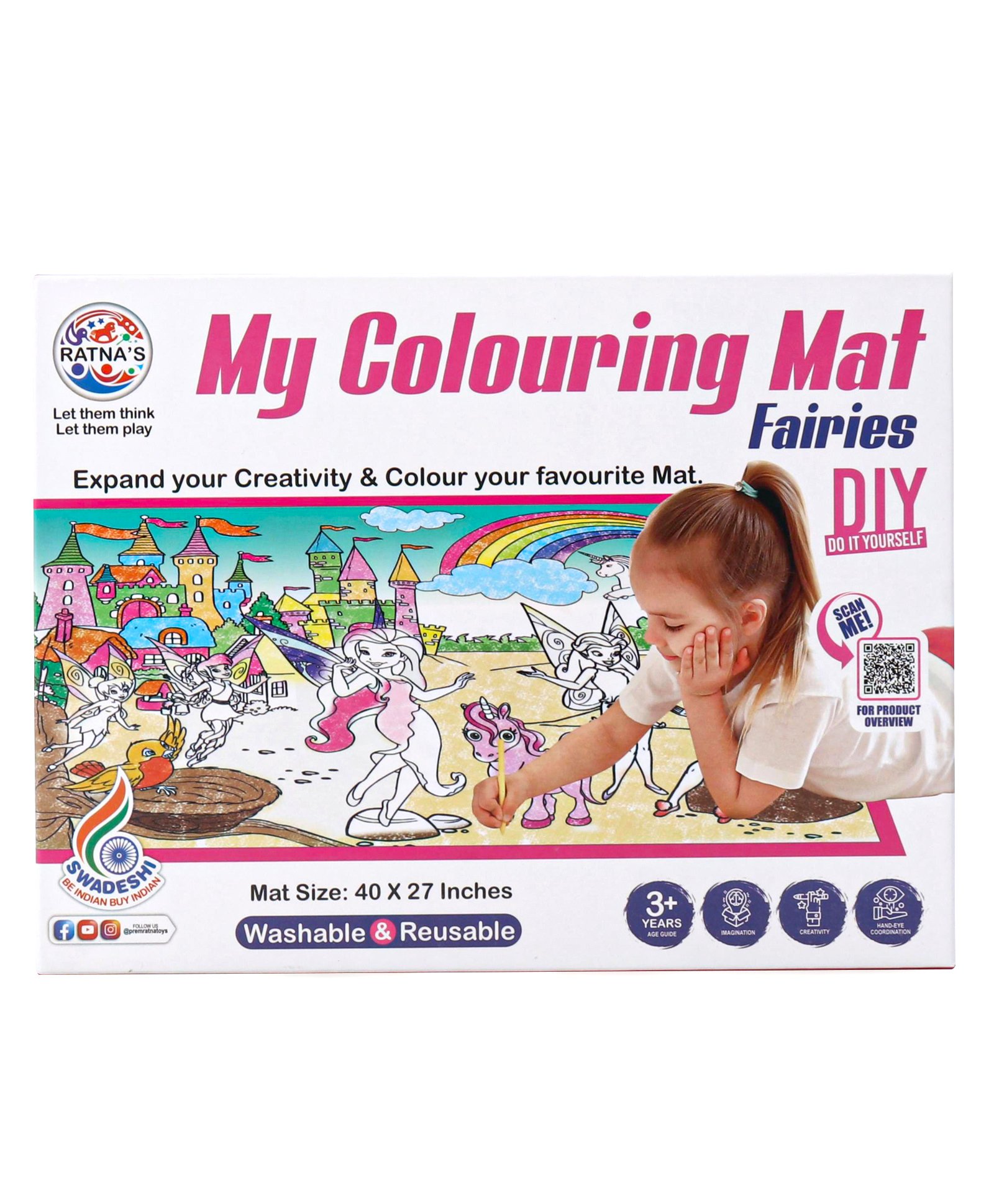 Ratnas My Colouring Mat Fairies - Multicolour-image-22