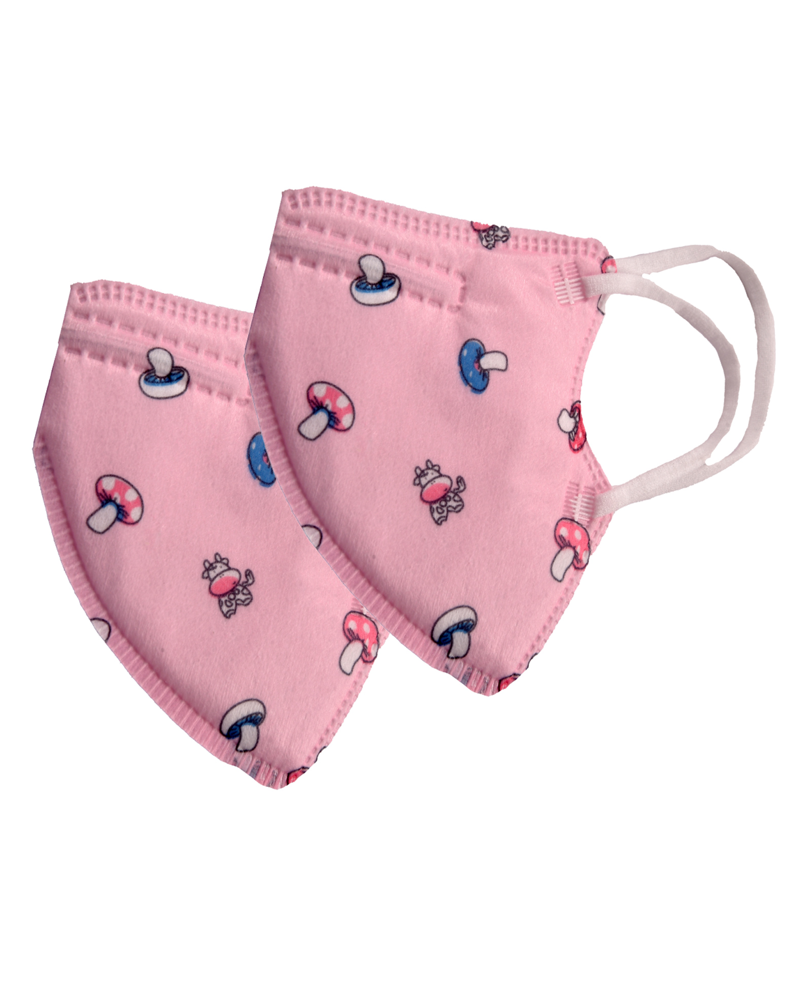Advind Healthcare Smog Guard N95 Kids Mask Without Valve Pink Mushroom Design - Pack of 2-image-30