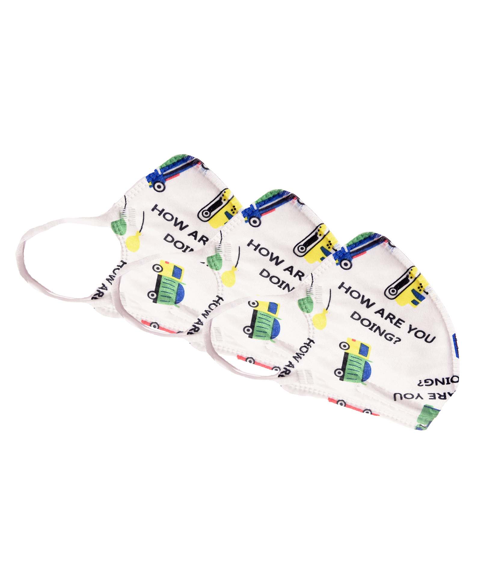 Advind Healthcare Smog Guard N95 Kids Mask Without Valve Truck Print Design - Pack of 3-image-16