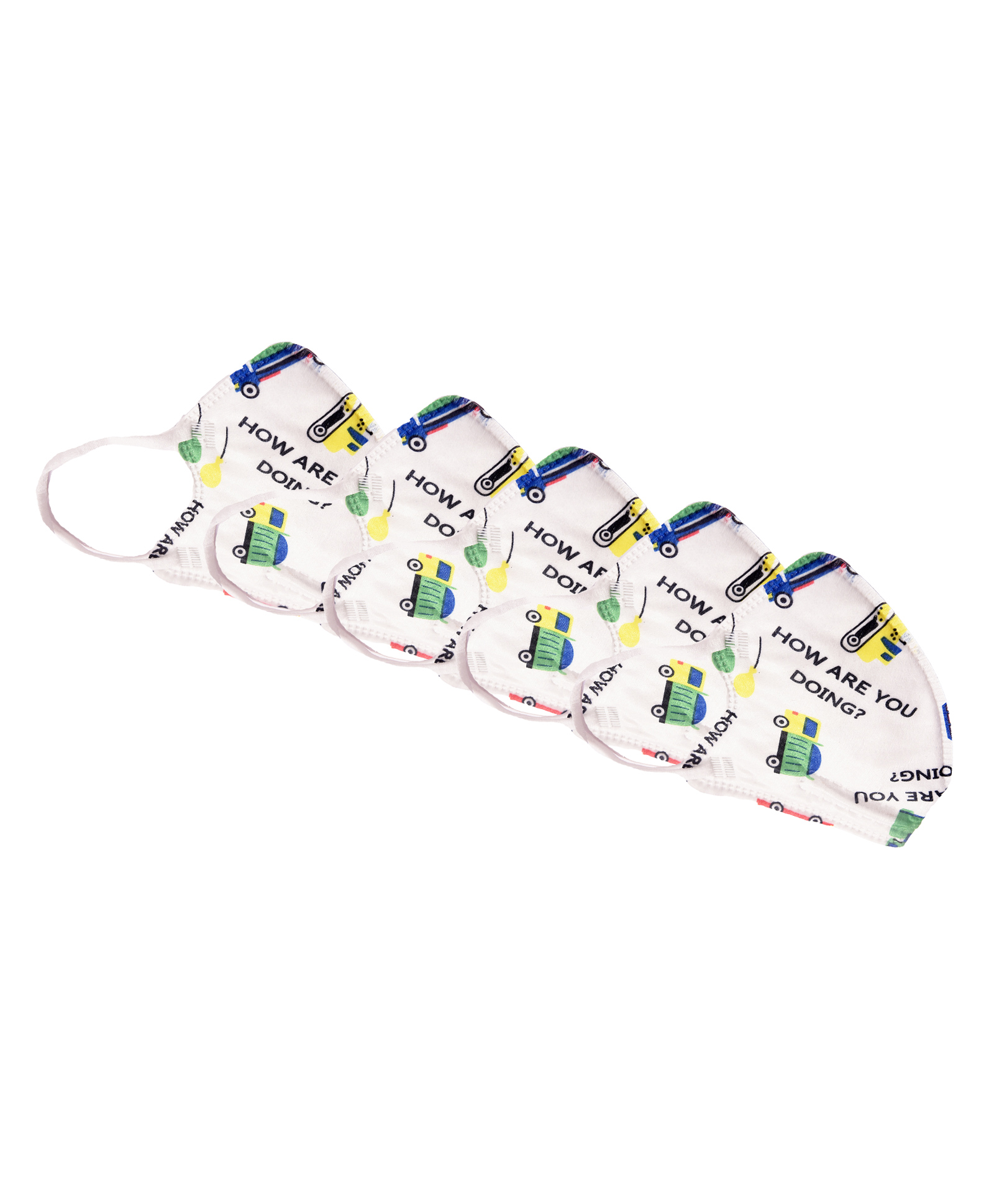 Advind Healthcare Smog Guard N95 Kids Mask Truck Print Design - Pack of 5