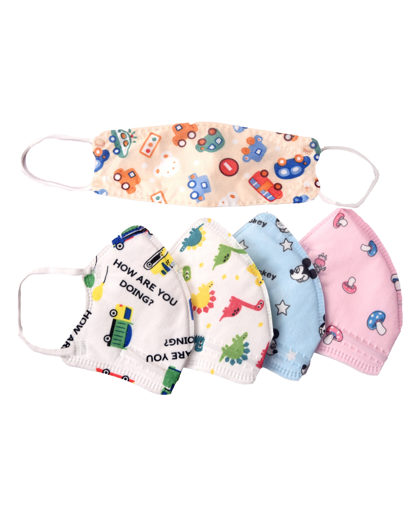 Advind Healthcare Smog Guard N95 Small Mask Without Valve Multiple designs Multicolour - Pack of 5-image-5