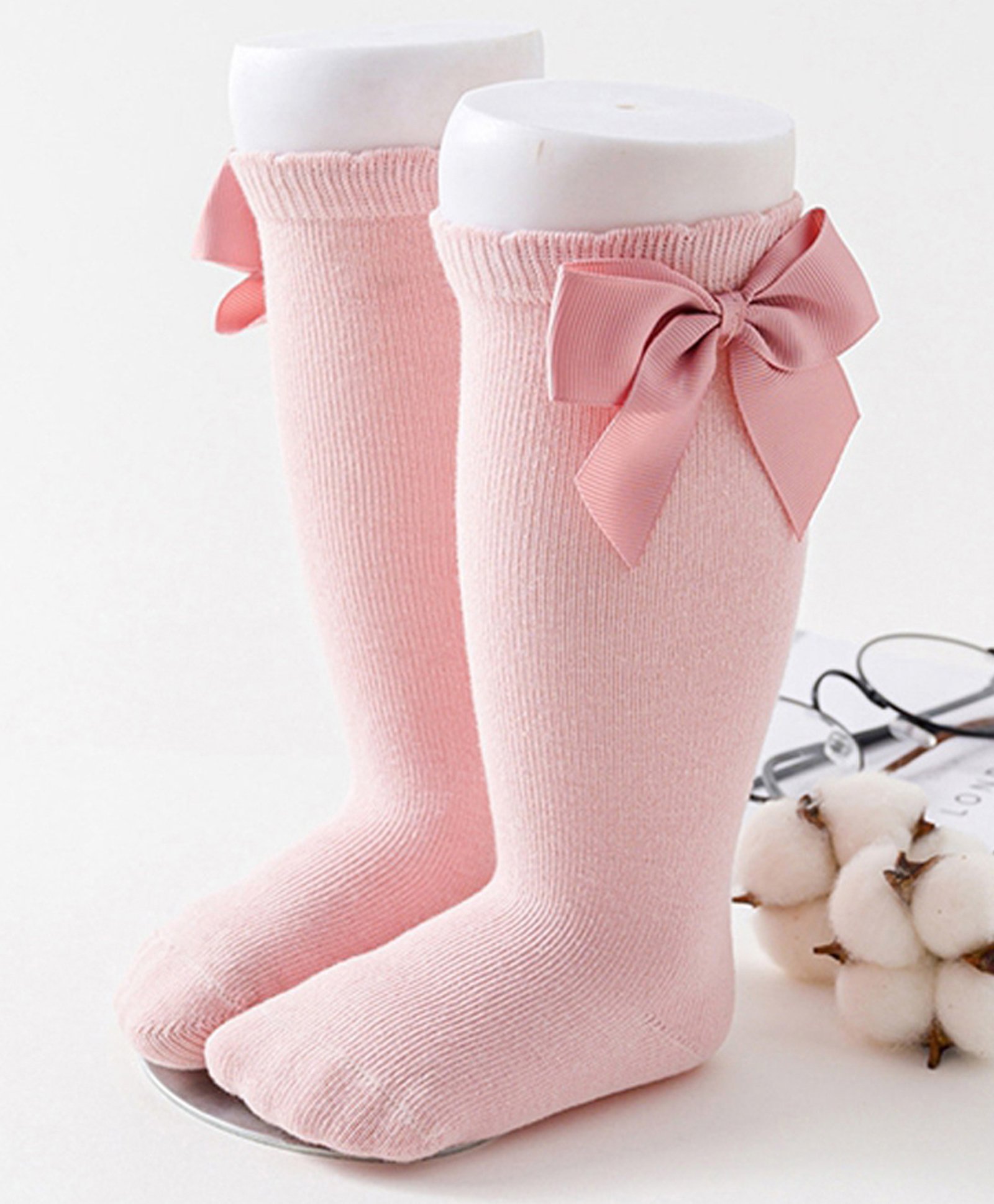 Flaunt Chic Ribbon Bow Socks - Pink-image-32
