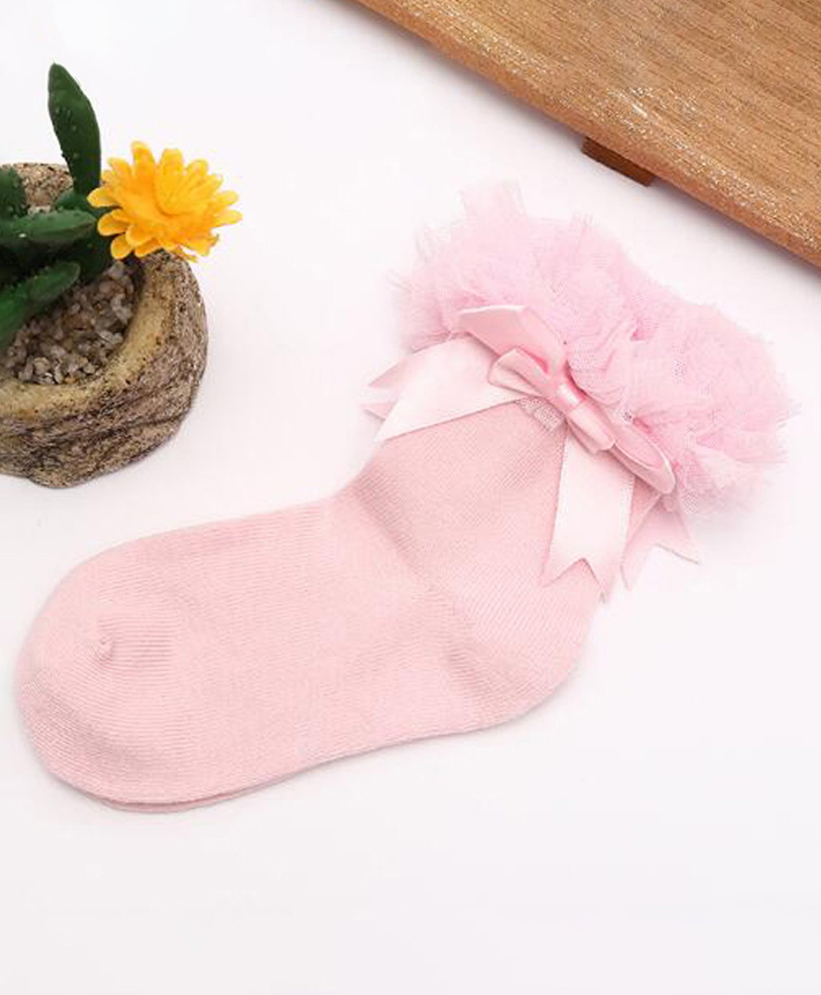 Flaunt Chic Ribbon Bow Ankle Socks - Pink-image-12