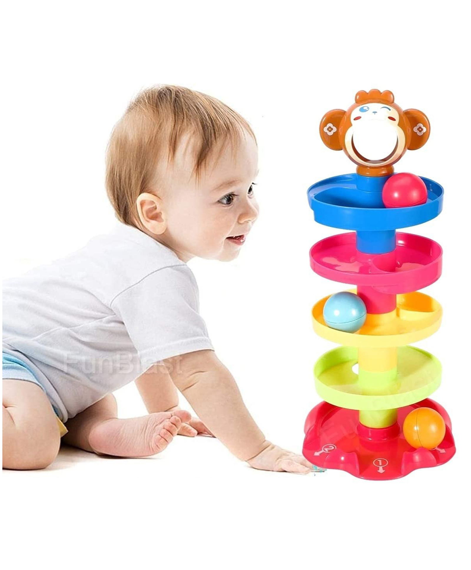 Funblast Roll Swirling Tower Toy With Balls - Multicolour-image-25