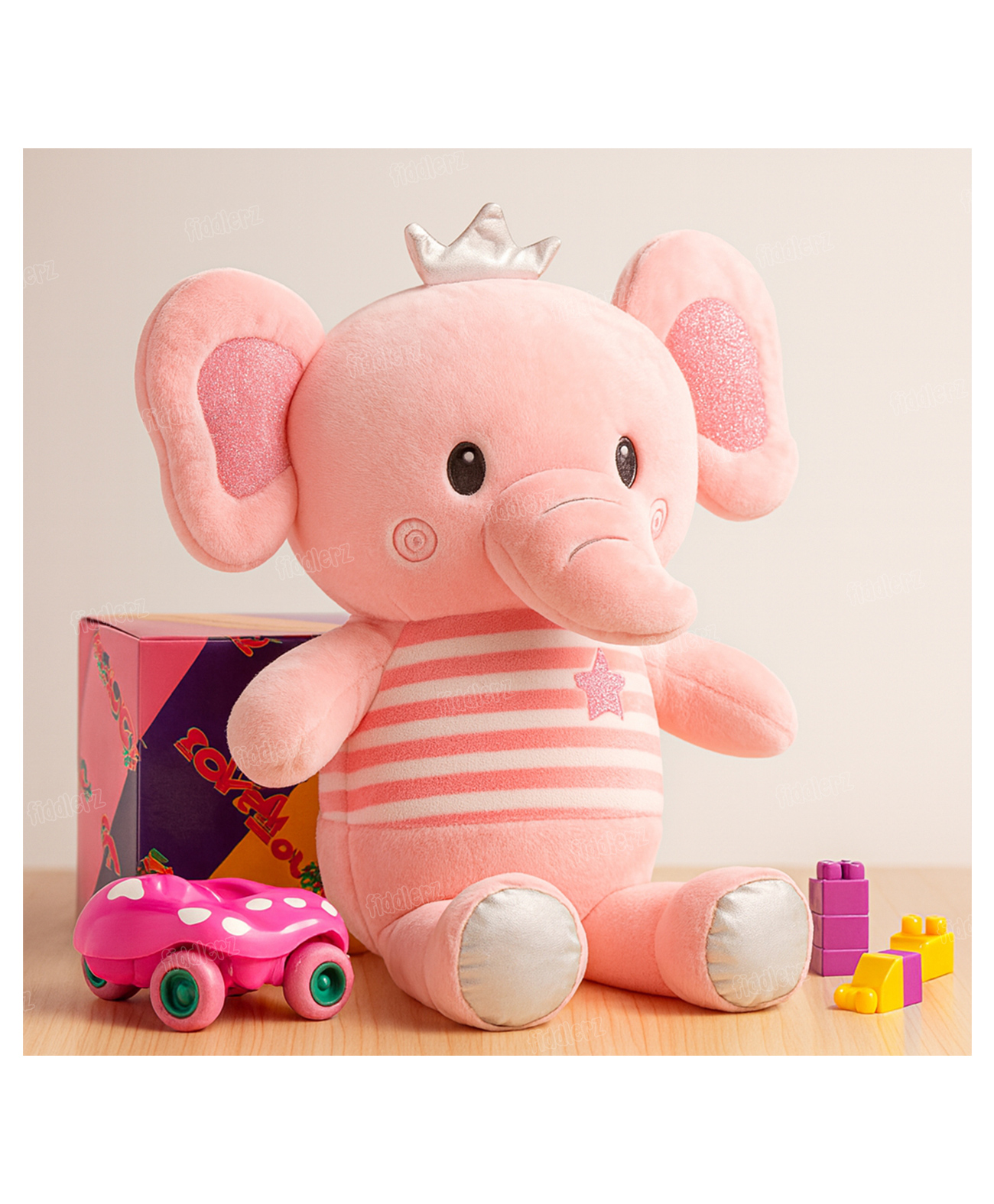 Fiddlerz Elephant Plush Toy Height 45 cm (Colour May Vary)-image-2