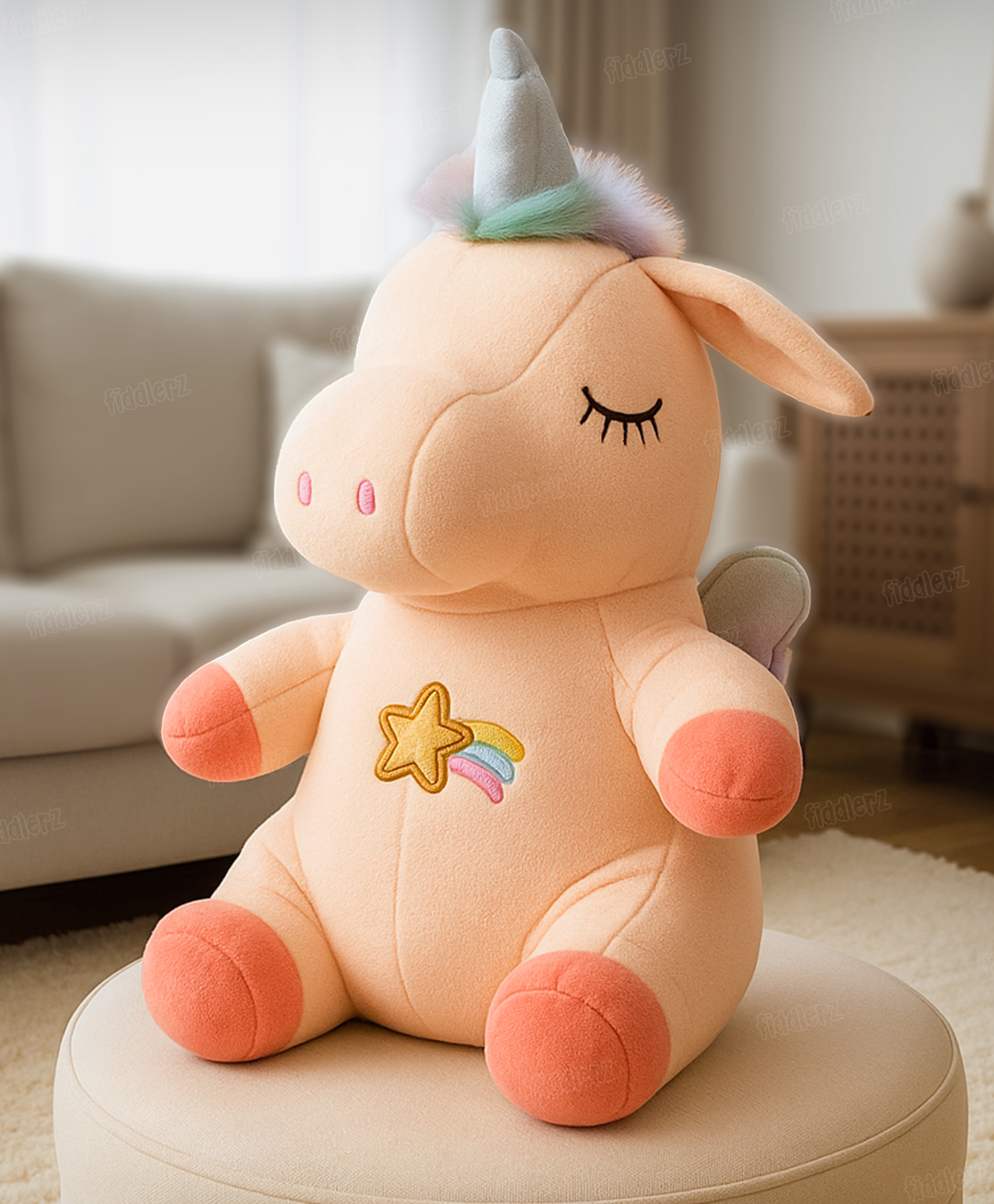 Fiddlerz Stuffed Unicorn Plush Toy Multicolor - Height 35 cm-image-41