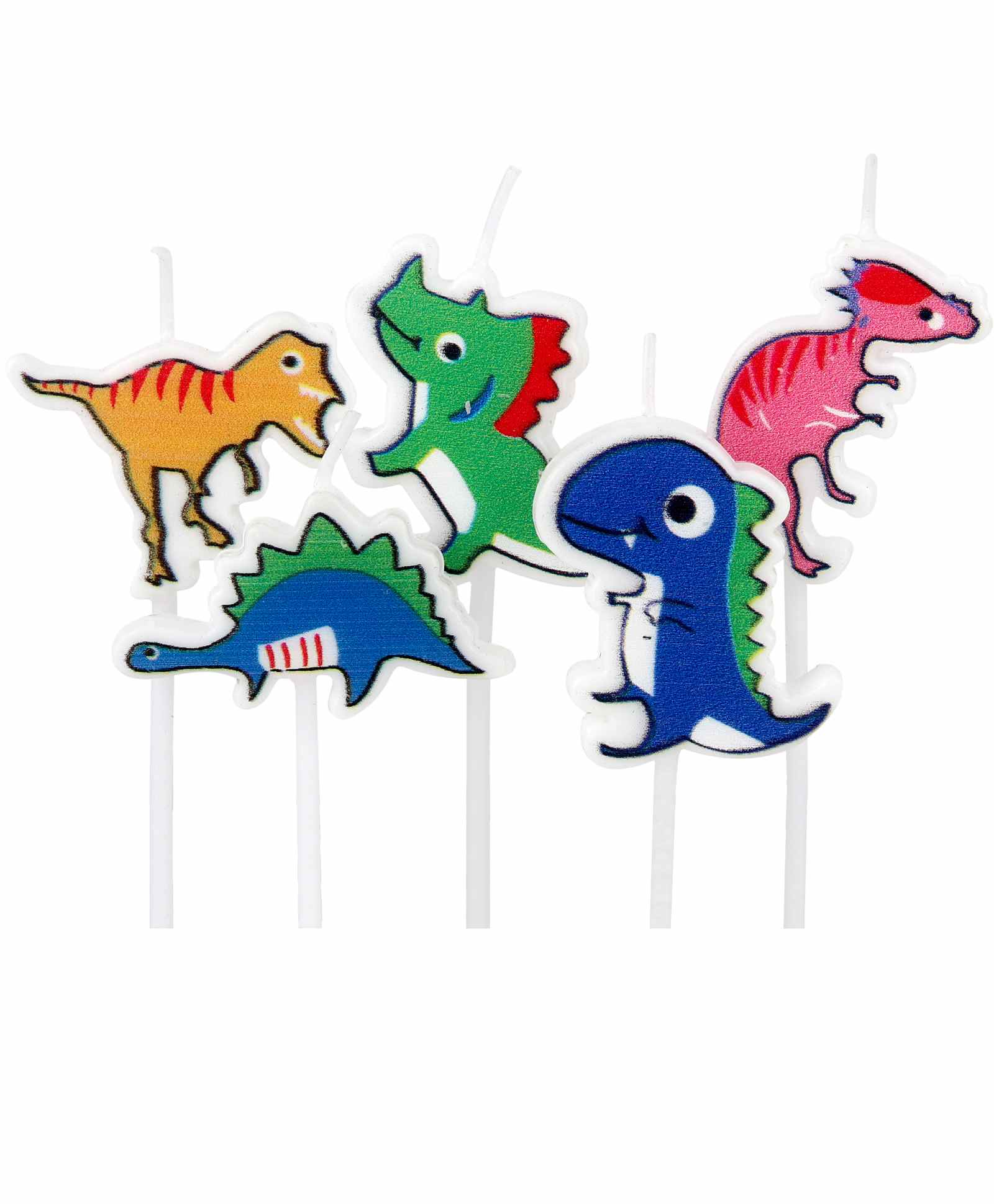 Party Anthem Dinosaur Themed Cake Candle with Stick - Pack of 5