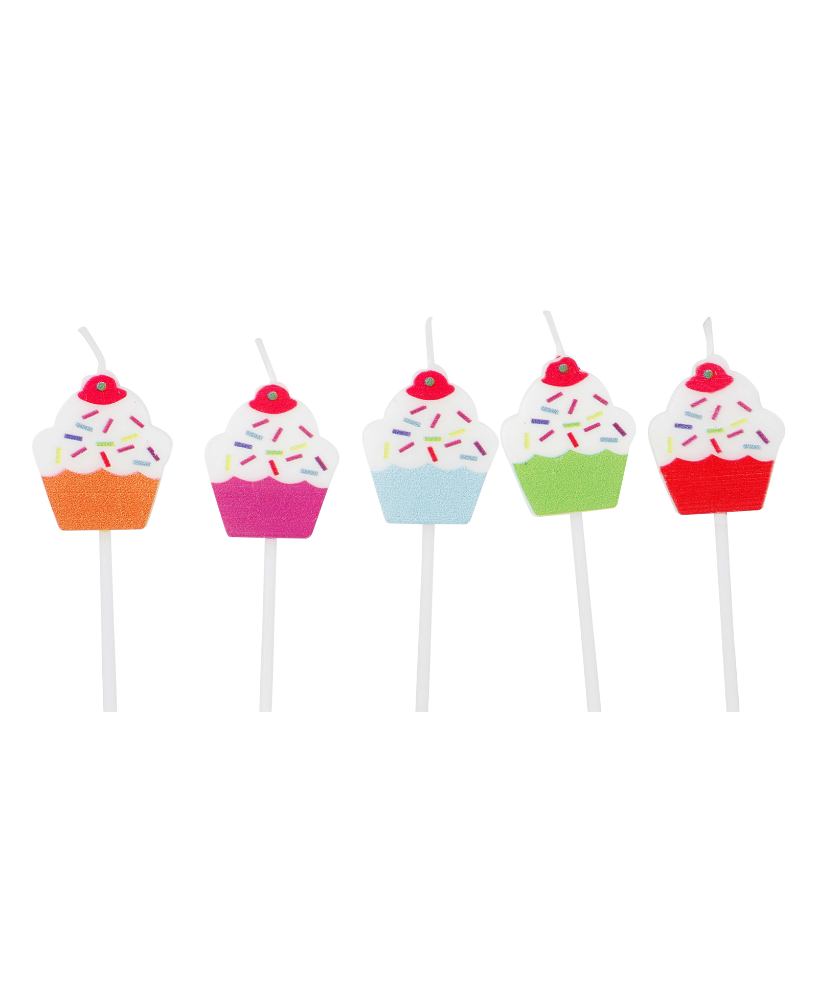 Party Anthem Cupcake Design Cake Candle with Stick Multicolour - Pack of 5-picture-23