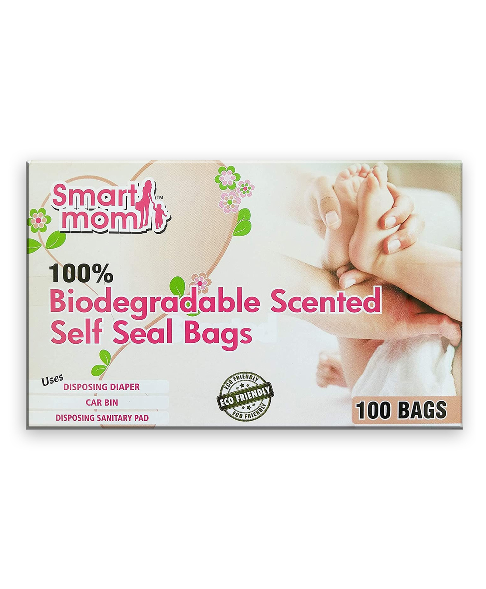 Lifekrafts Smart Mom Disposable Scented Bio-Degradable Eco Friendly Diaper Bags White - Pack of 100-image-10