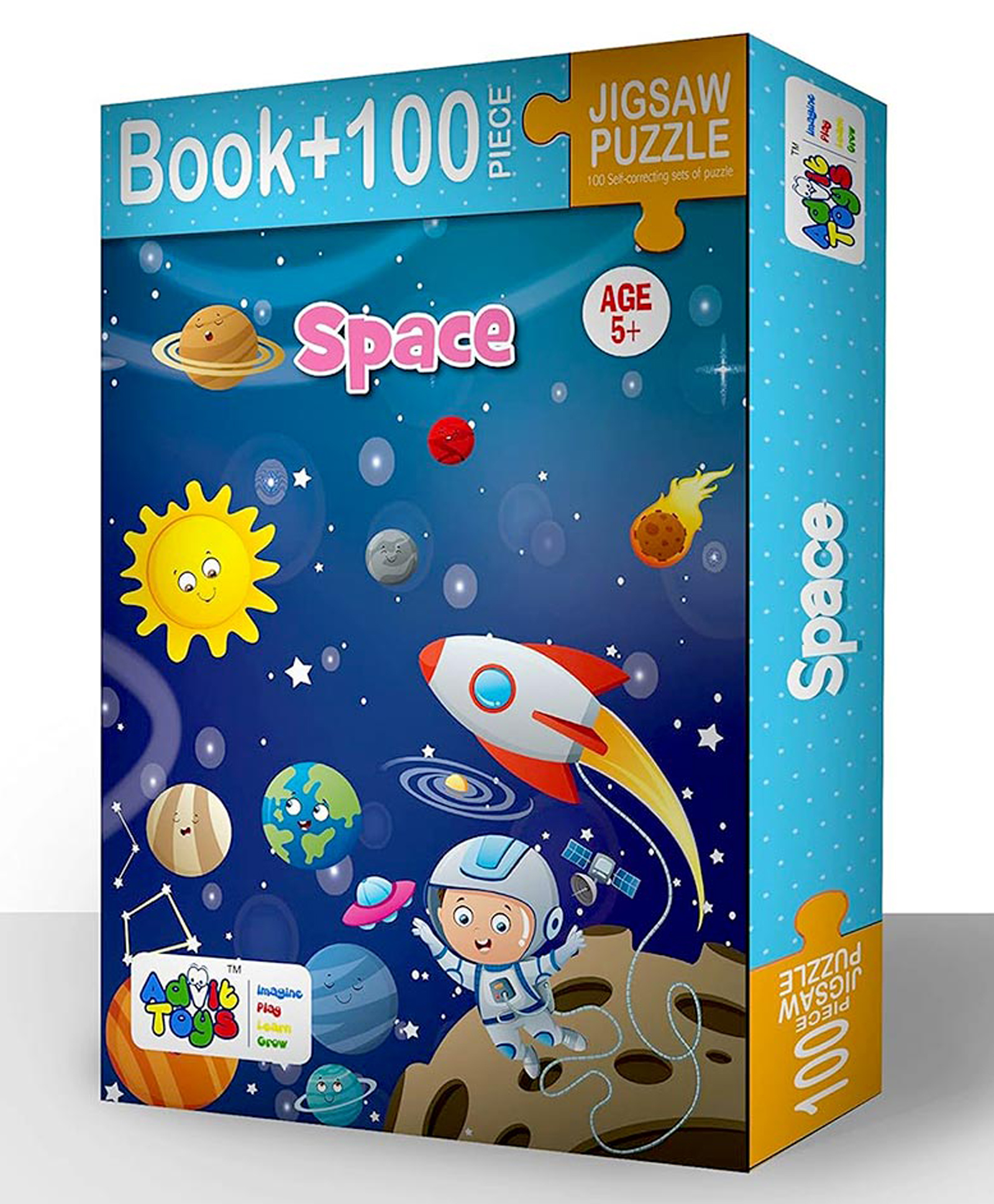 Advit Toys The Space Jigsaw Puzzle And Book Multicolour - 100 Pieces-picture-49