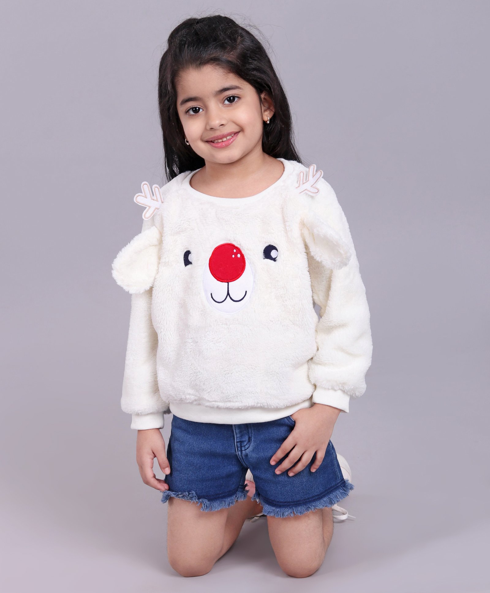 Babyhug Full Sleeves Cotton Sweatshirt - Off White-image-24