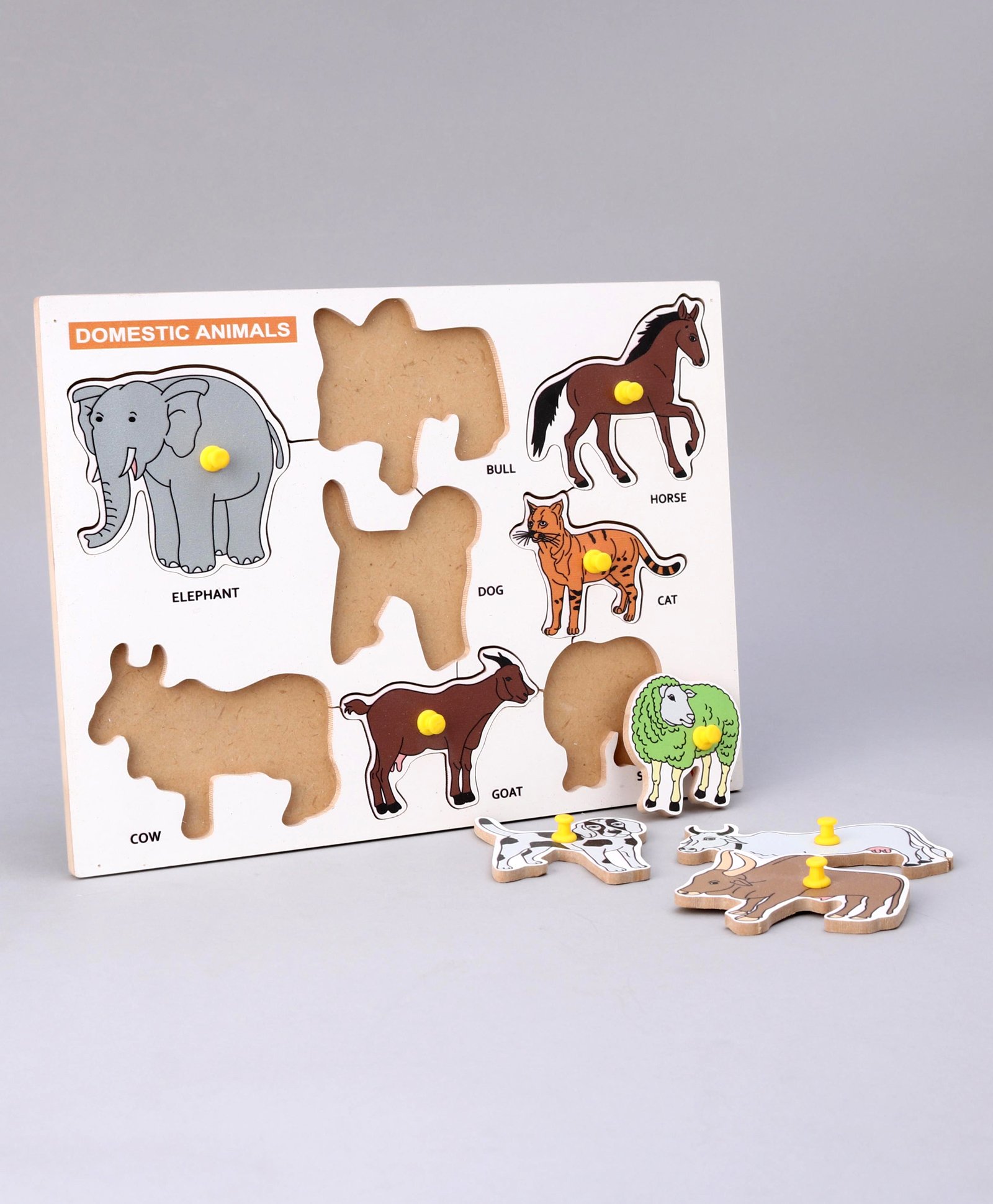 Mindz Wooden Knob and Peg Animals Puzzle Multicolor - 8 Pieces Online  India, Buy Puzzle Games & Toys for (3-8 Years) at FirstCry.com - 9924064