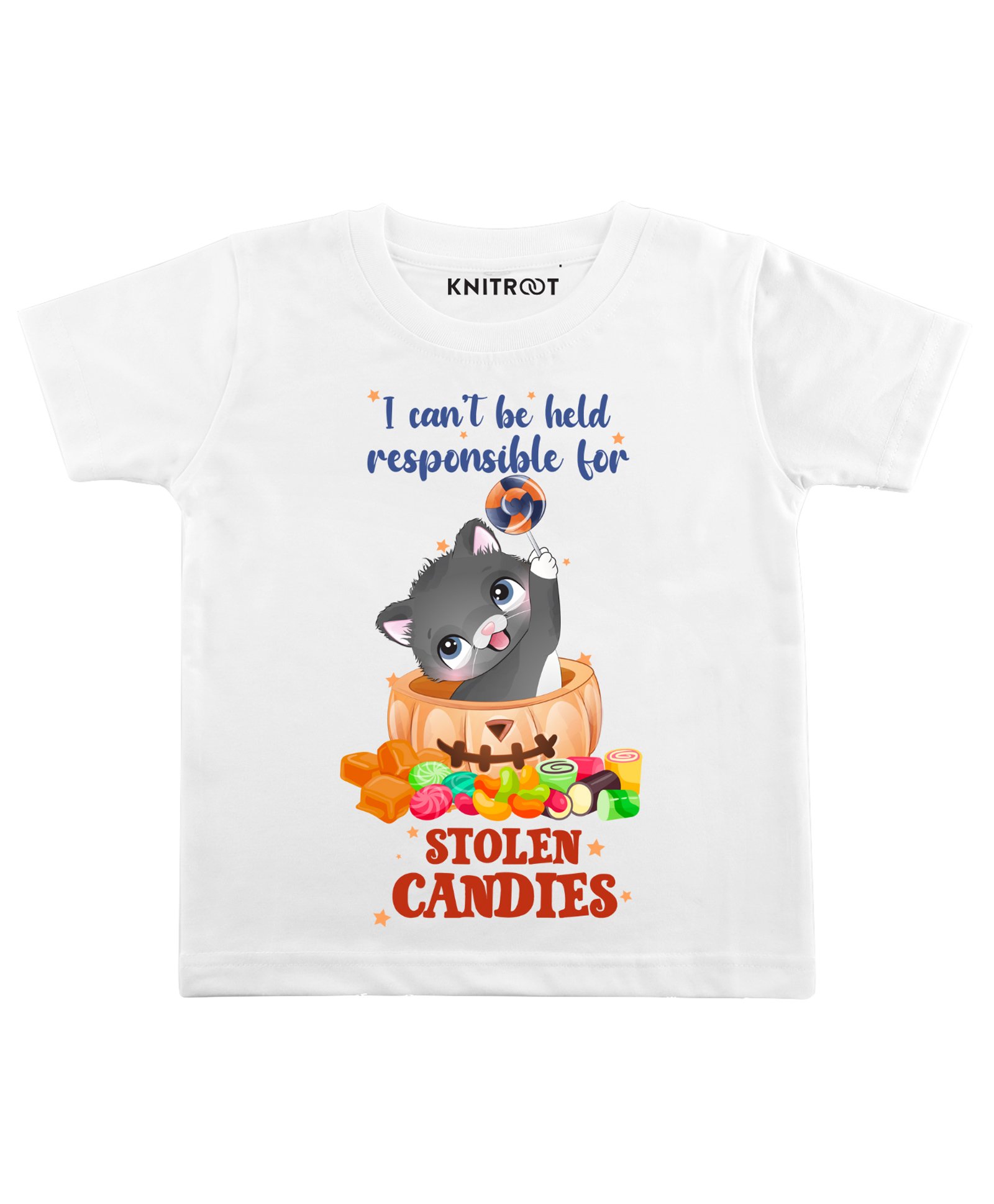 KNITROOT Stolen Candies Print Half Sleeves Tee - White-image-47