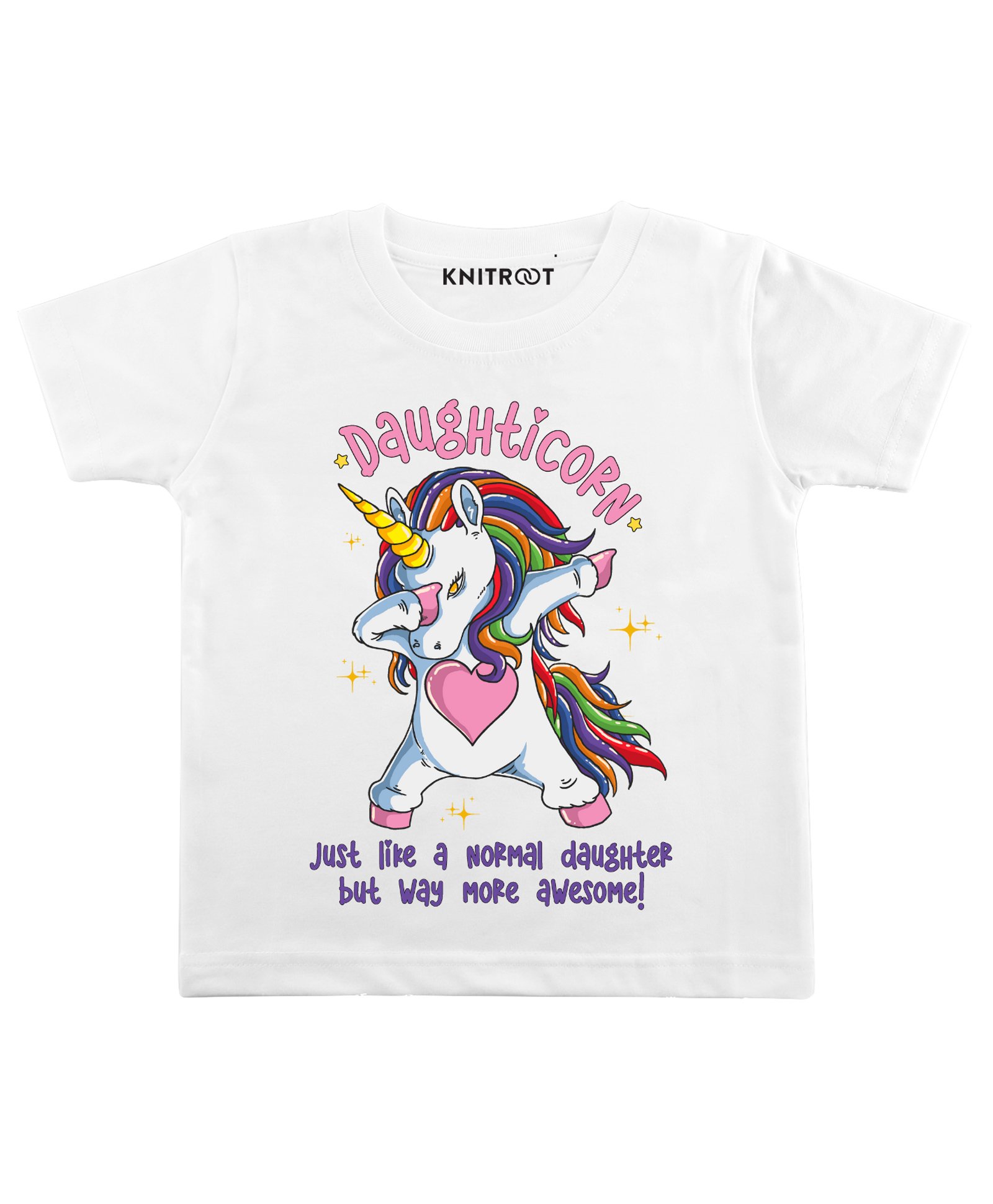 KNITROOT Short Sleeves Daughticorn Print Tee - White-image-44