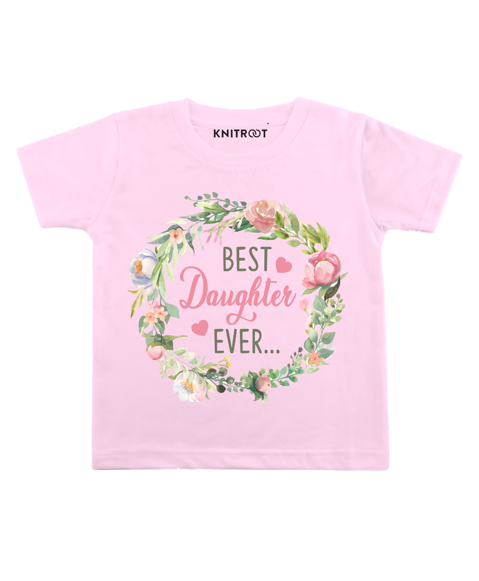KNITROOT Short Sleeves Best Daughter Ever Print Tee - Pink-image-17