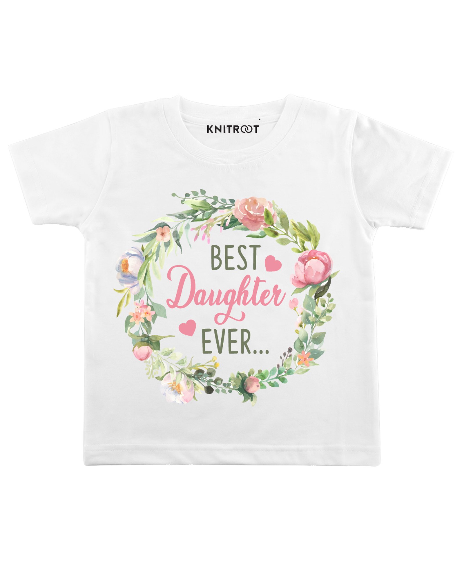 KNITROOT Short Sleeves Best Daughter Ever Print Tee - White-image-18