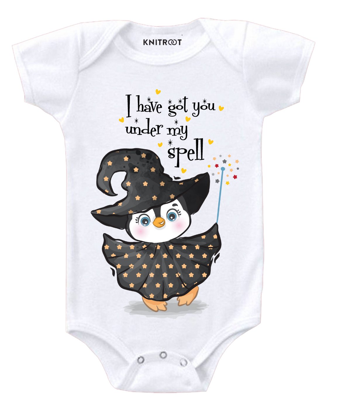 KNITROOT Under My Spell Print Short Sleeves Onesie - White-image-1