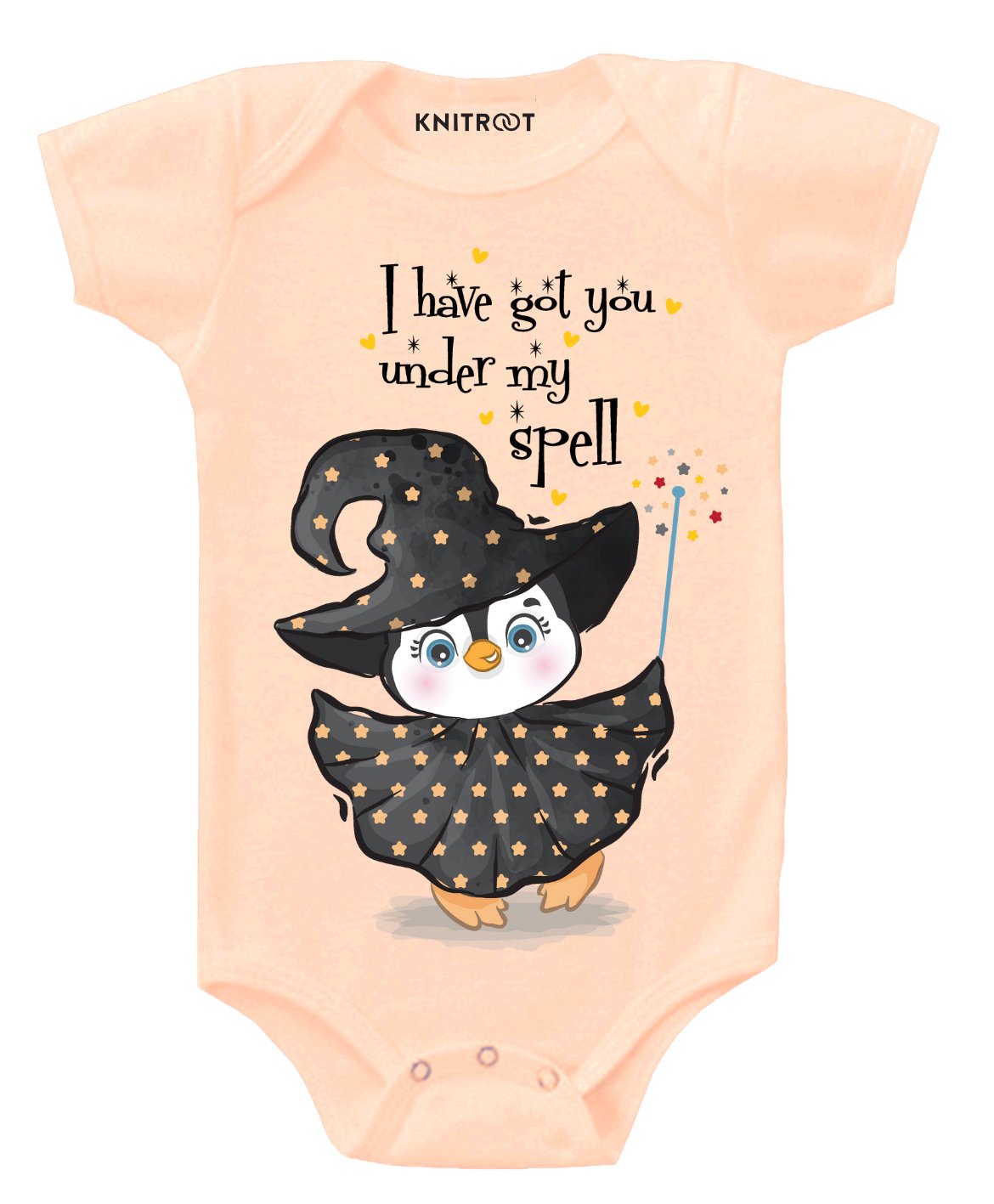KNITROOT Under My Spell Print Short Sleeves Onesie - Peach-image-19
